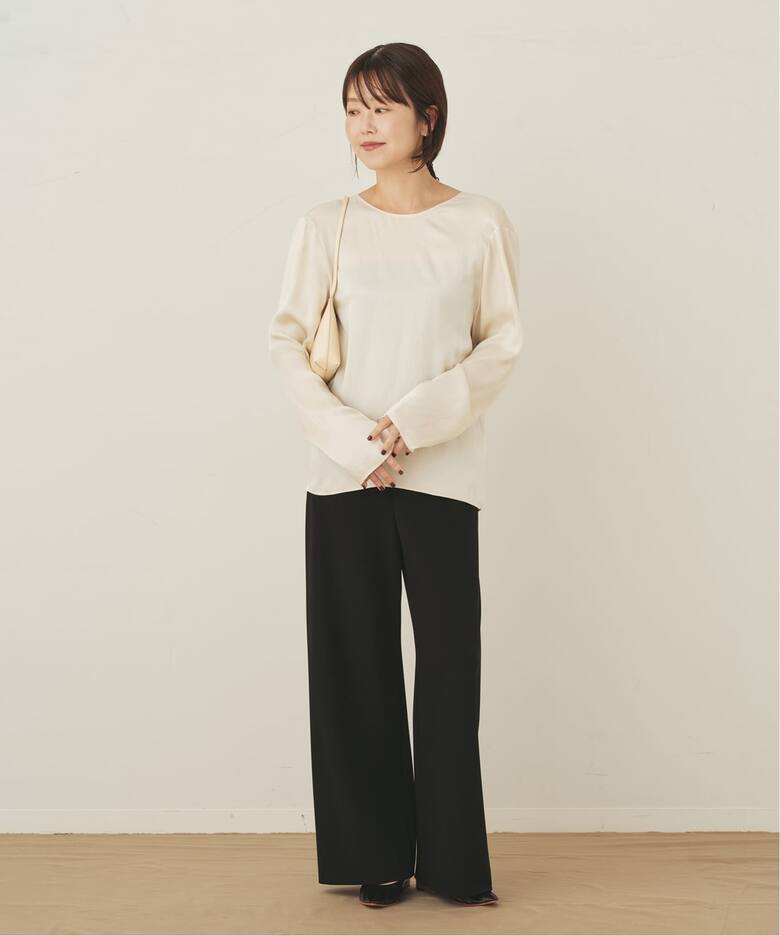 Memory Satin Back Wrap ブラウス（シャツ／ブラウス）｜Plage 