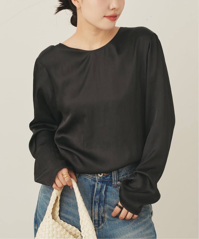 Memory Satin Back Wrap ブラウス（シャツ／ブラウス）｜Plage 
