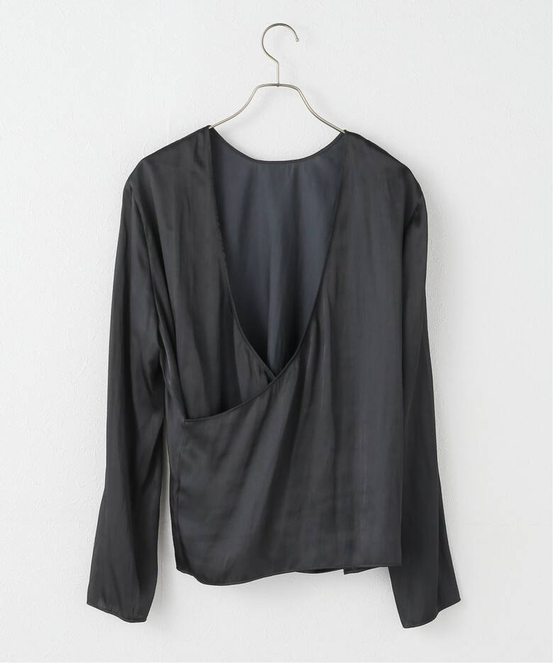 Memory Satin Back Wrap ブラウス（シャツ／ブラウス）｜Plage 