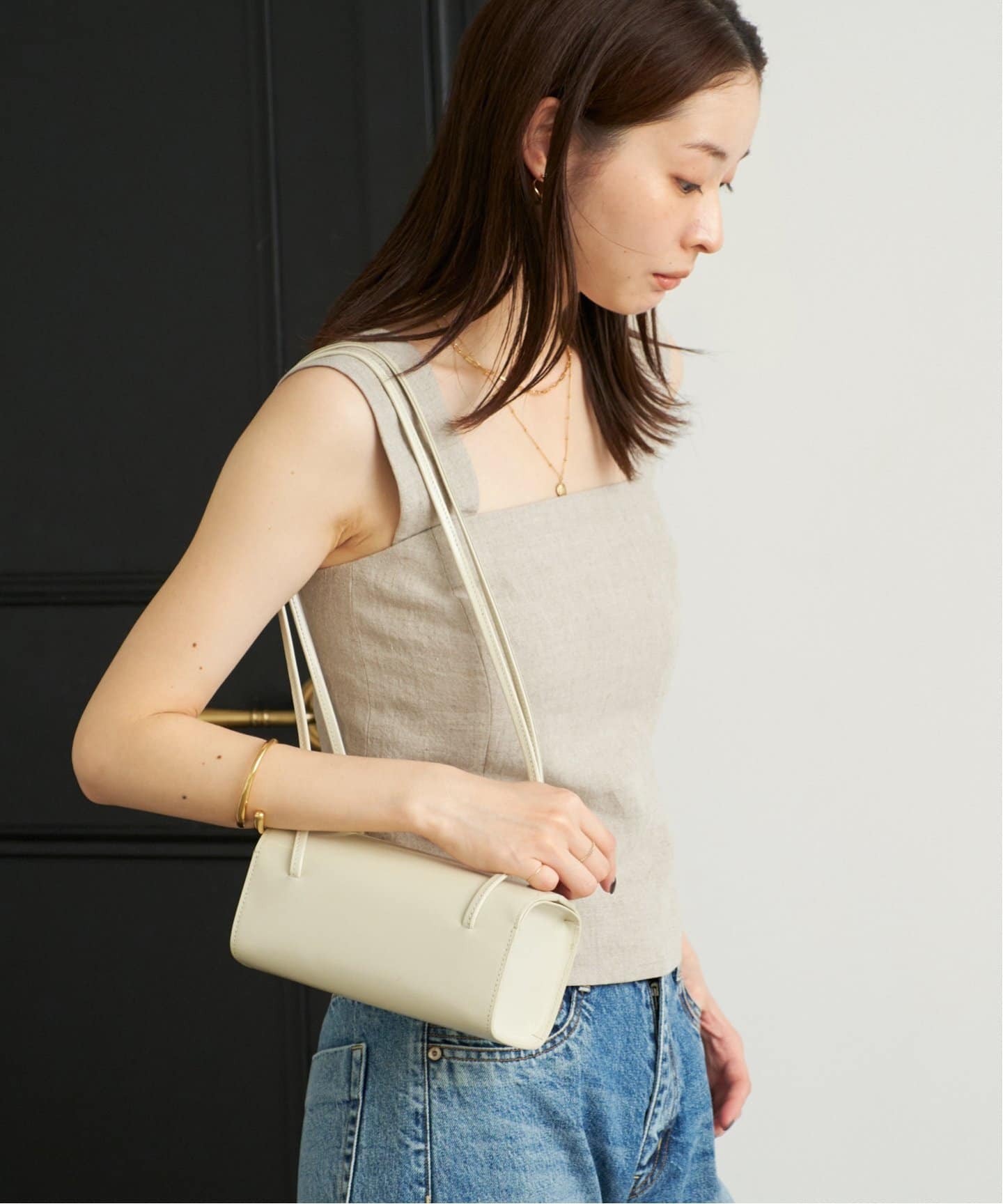 【新品】Plage Linen ベスト プラージュ Plage CO LI Knit ベスト （ネイビー
