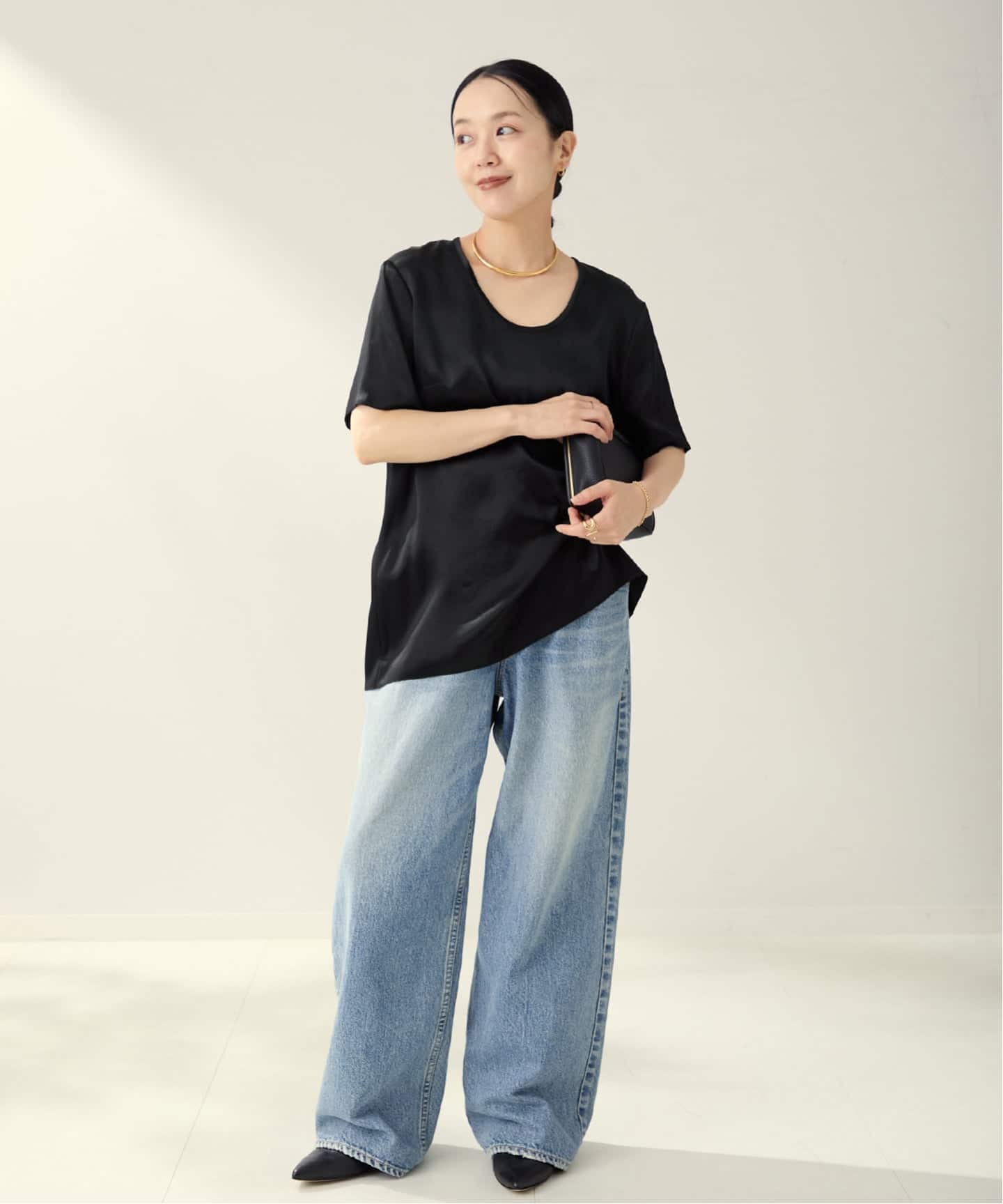 予約》R'IAM サテンチュニックTシャツ（シャツ／ブラウス