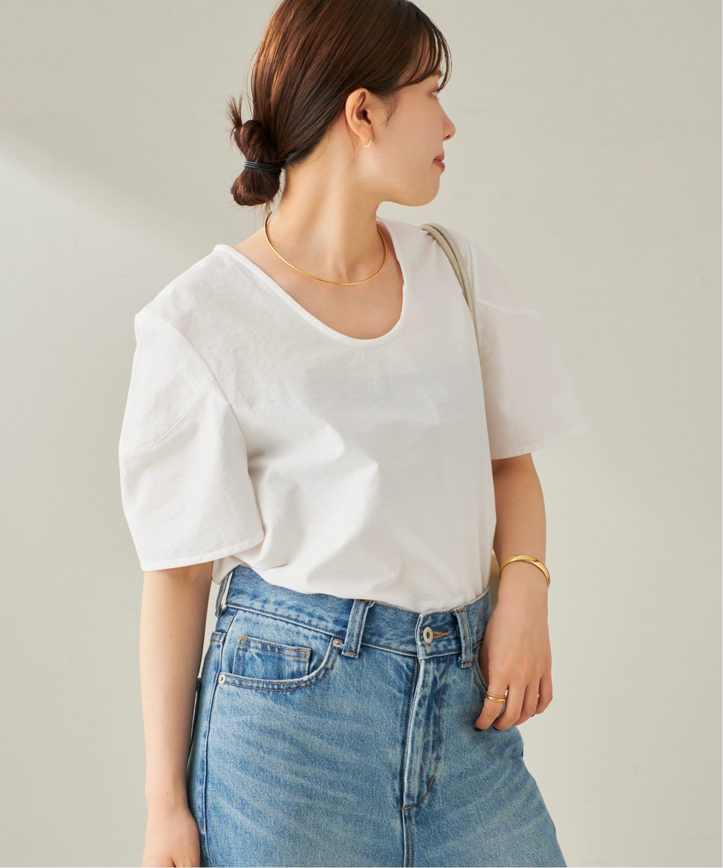 Plage RIAM ノーカラーシャツブラウス　ホワイト　フリーサイズ セール】R'IAM シアーロングシャツ（シャツ/ブラウス）｜Plage
