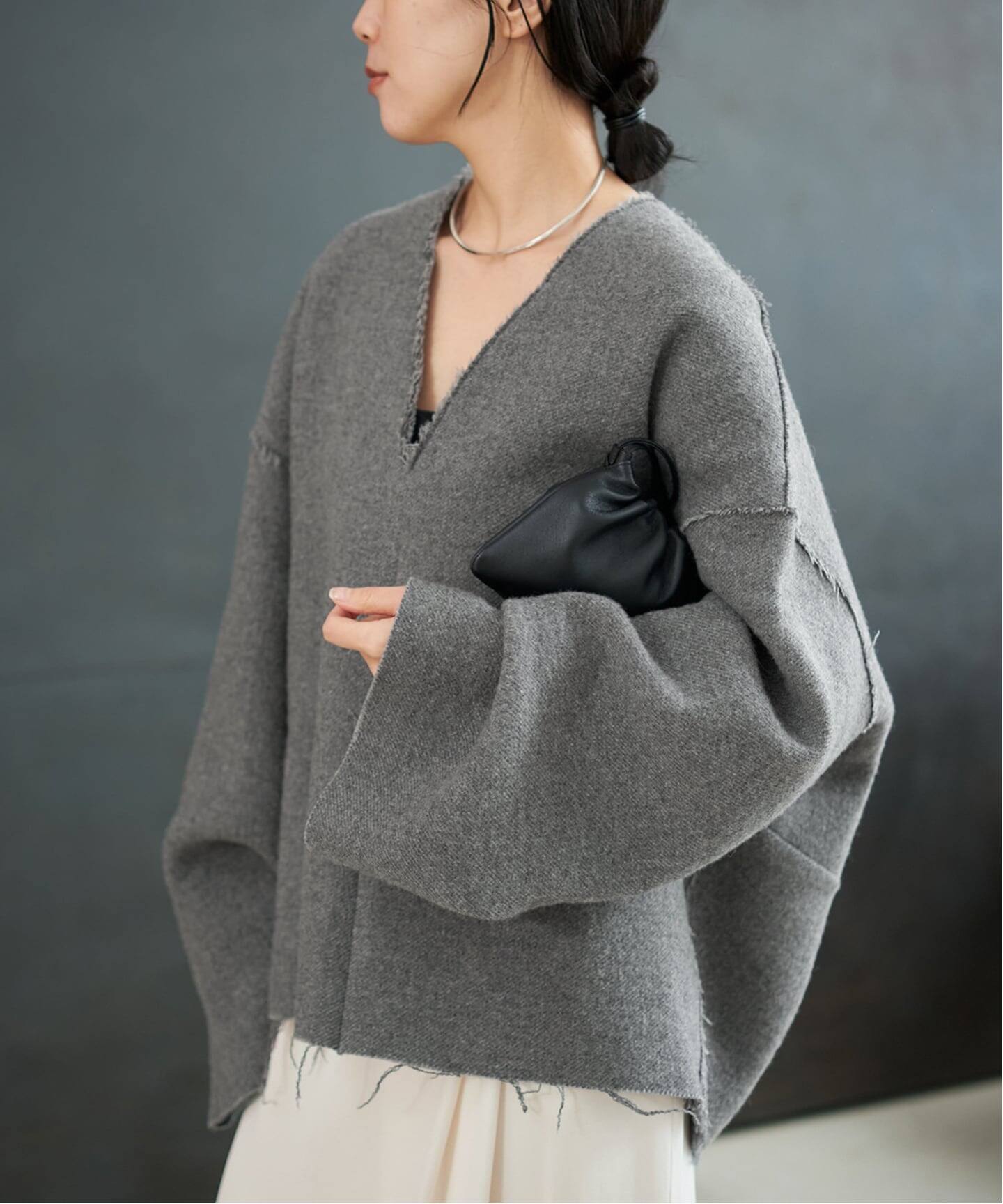 プラージュ　Plage　リアム　R’IAM　シルエットブラウス　ウール　Ｖネック 予約》R'IAM シルエットブラウス（シャツ／ブラウス）｜Plage