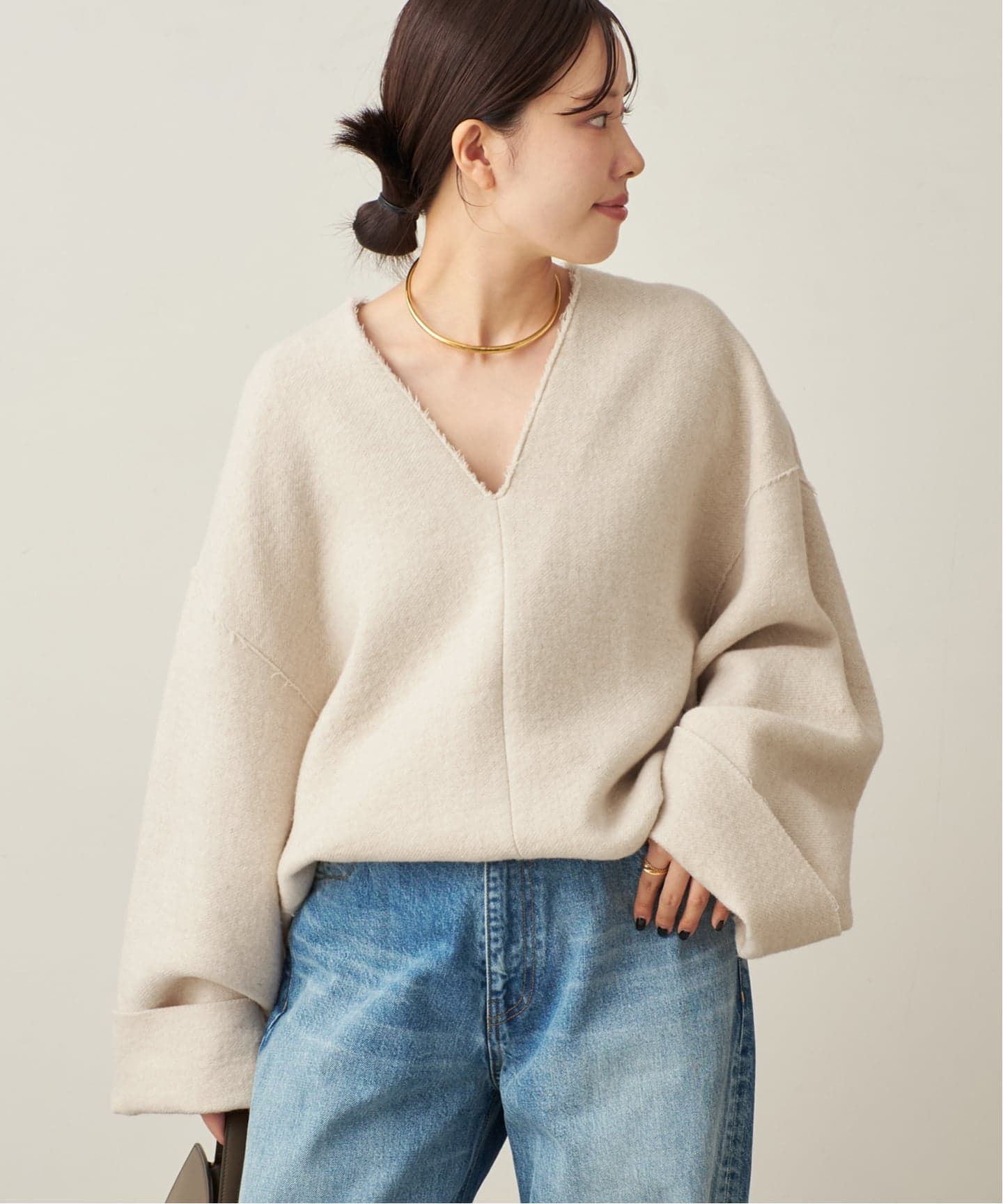 プラージュ　Plage　リアム　R’IAM　シルエットブラウス　ウール　Ｖネック 予約》R'IAM シルエットブラウス（シャツ／ブラウス）｜Plage