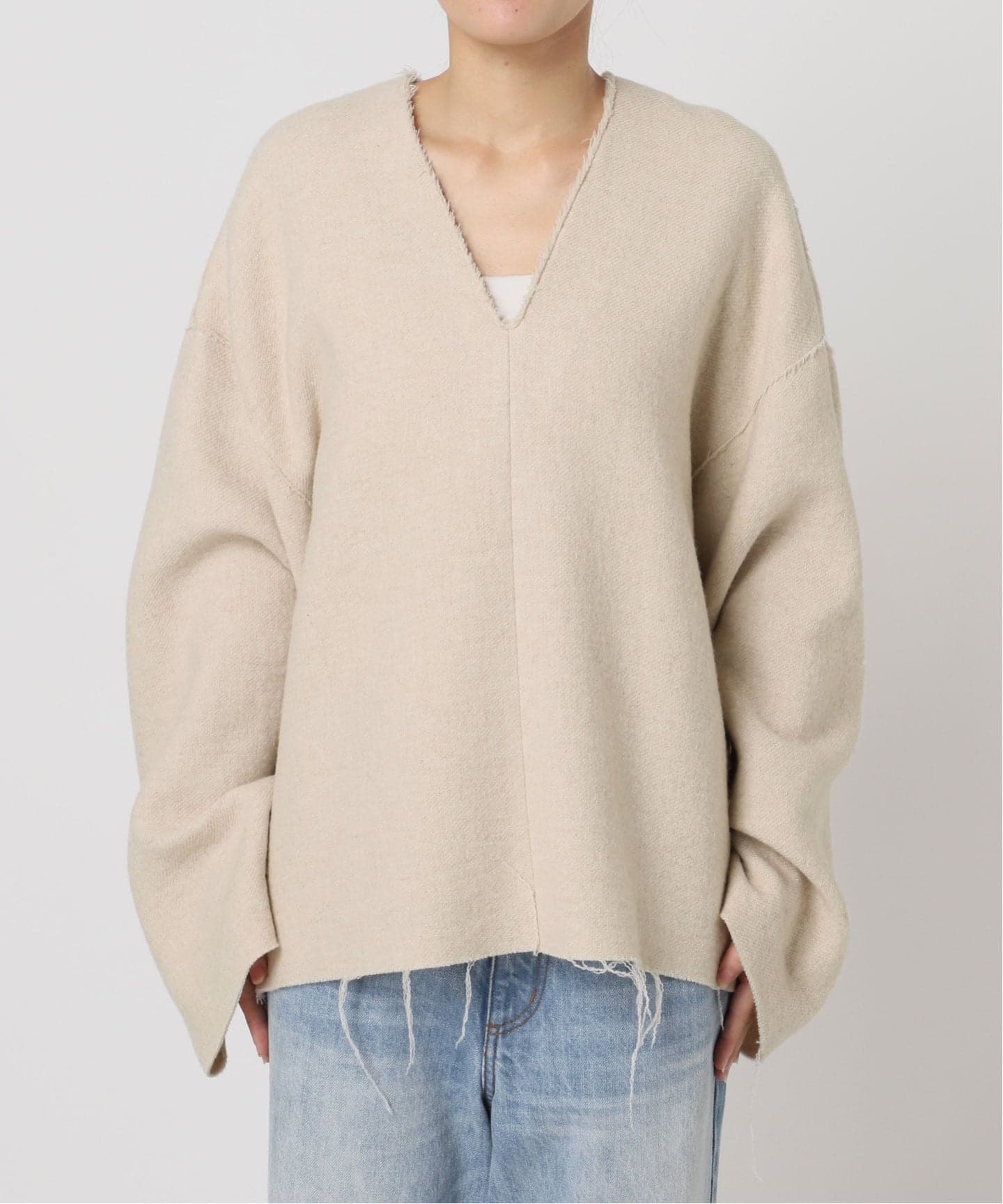 プラージュ　Plage　リアム　R’IAM　シルエットブラウス　ウール　Ｖネック 予約》R'IAM シルエットブラウス（シャツ／ブラウス）｜Plage