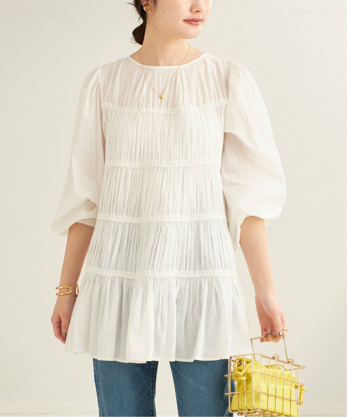 plage プラージュ cotton/silk tiered ブラウス cotton/silk tiered ブラウス（シャツ／ブラウス）｜Plage（プラージュ