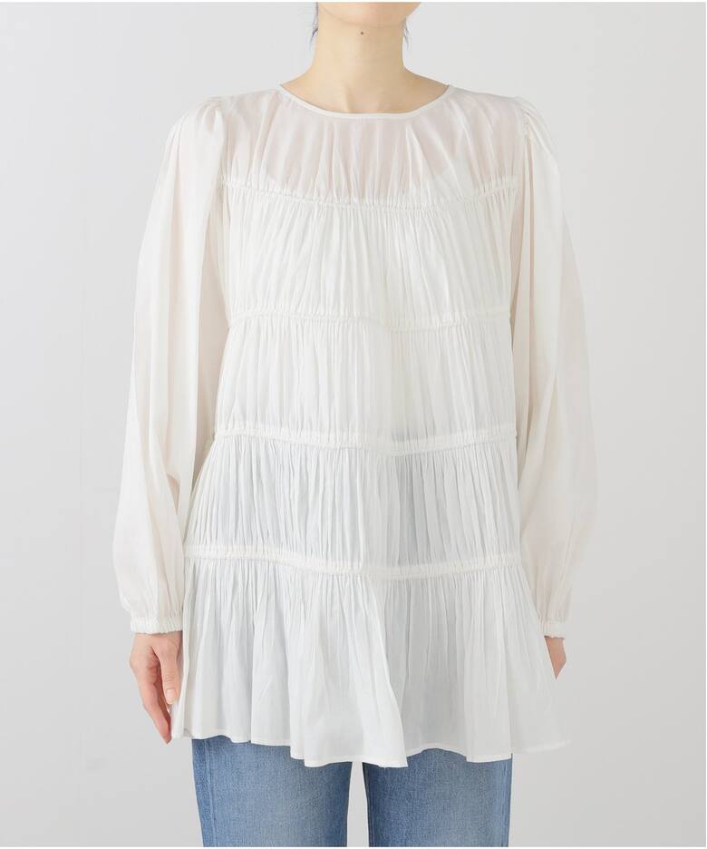 cotton/silk tiered ブラウス（シャツ／ブラウス）｜Plage（プラージュ 