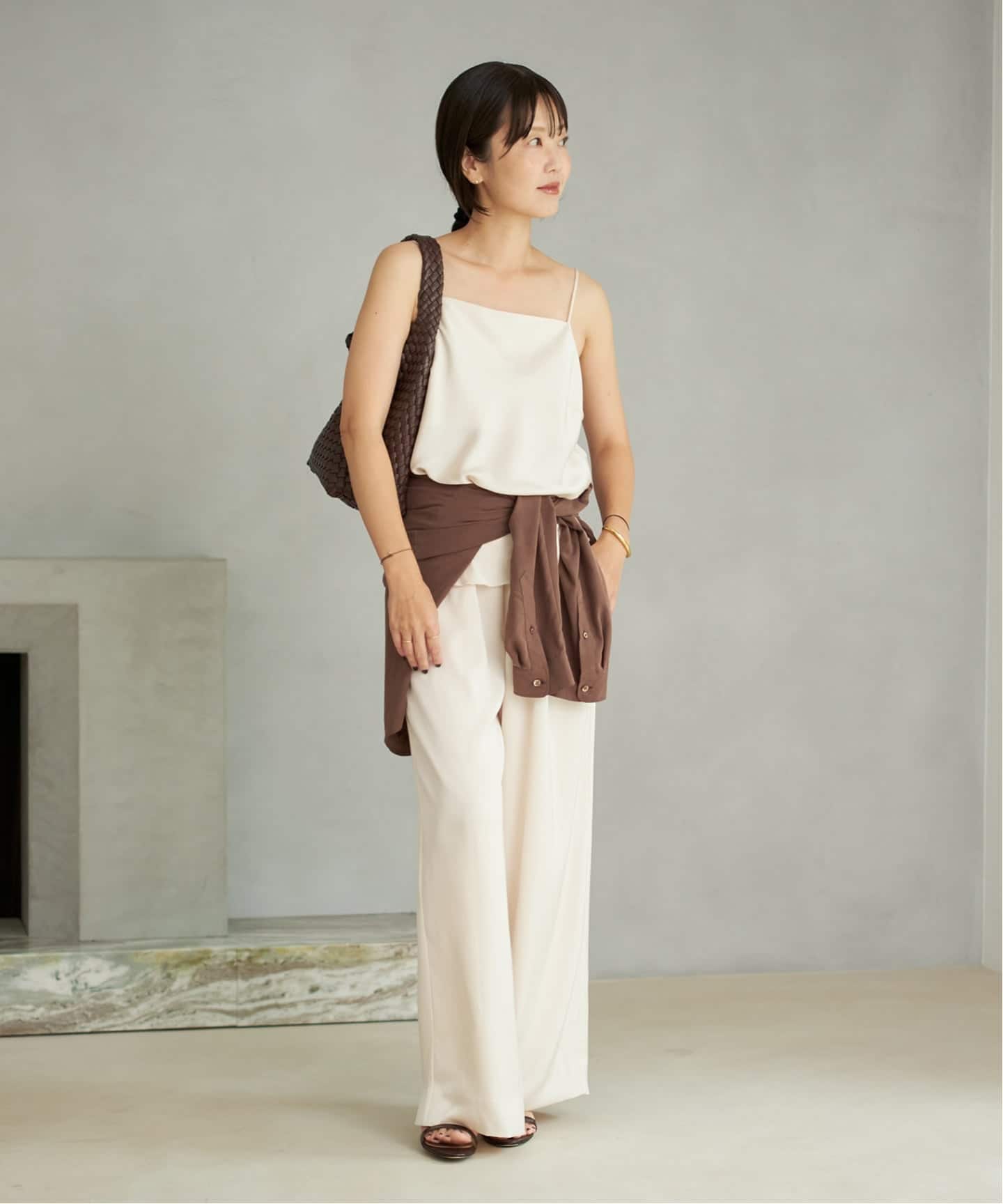 dull satin キャミソール　ブラウン プラージュ Plage 《予約》dull satin キャミソール （ブラウン