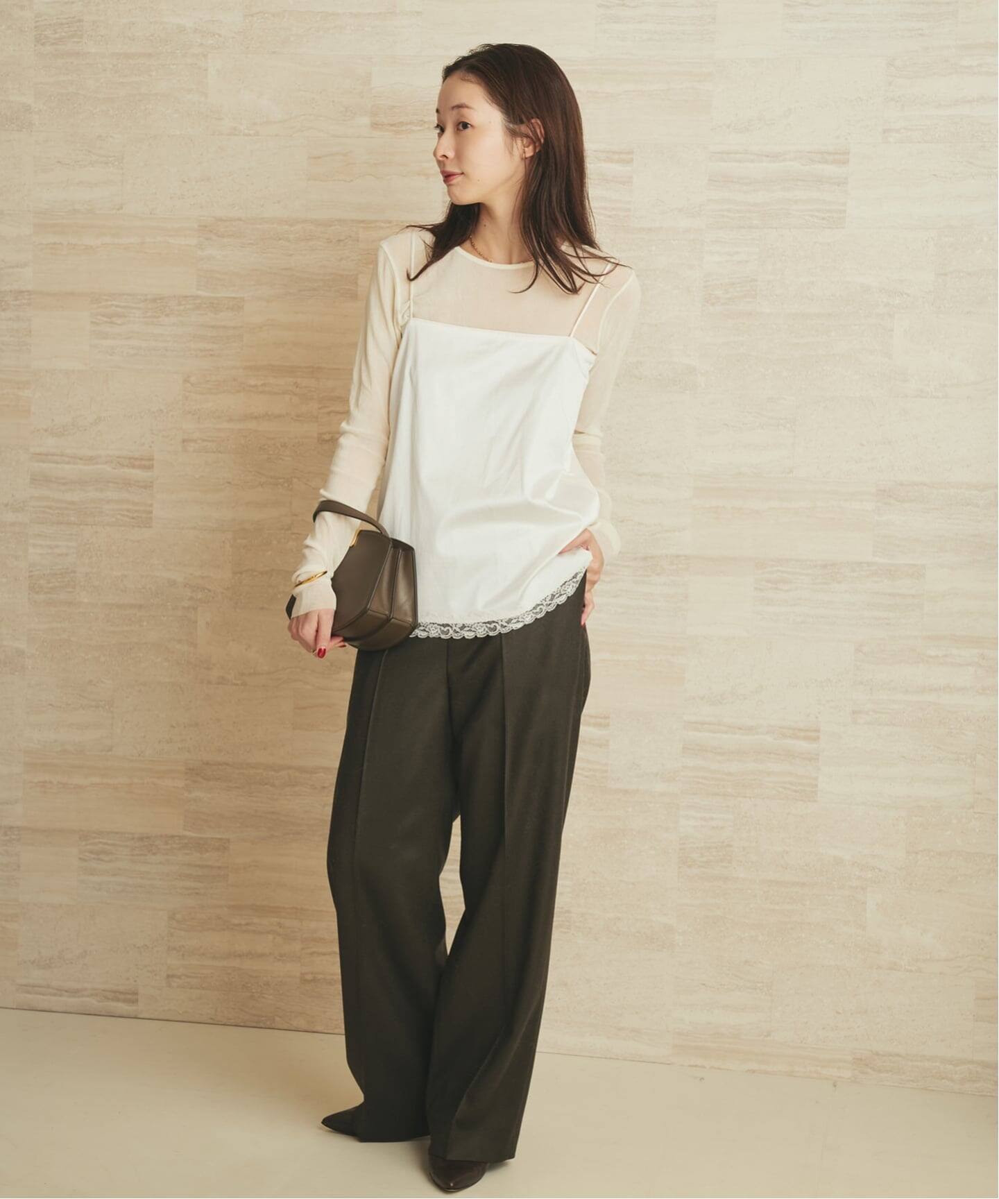 layered lace satin キャミソール（キャミソール）｜Plage（プラージュ