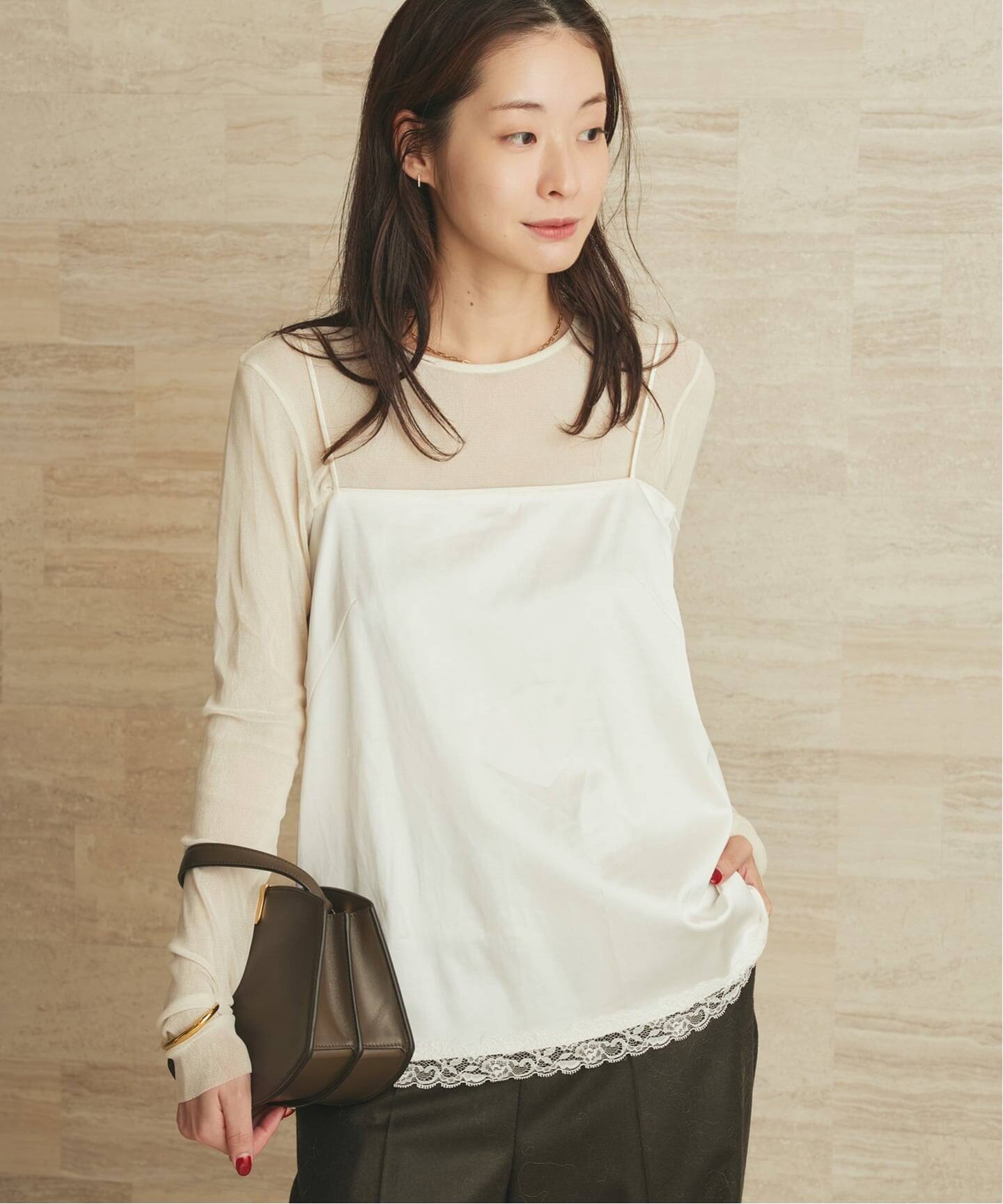 layered lace satin キャミソール（キャミソール）｜Plage（プラージュ
