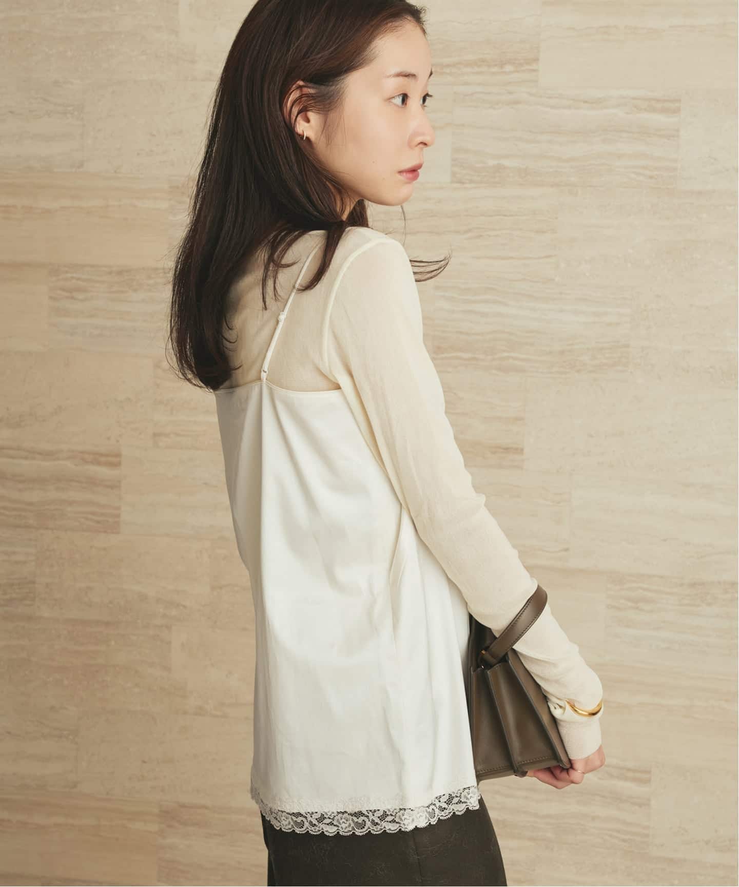 layered lace satin キャミソール（キャミソール）｜Plage（プラージュ