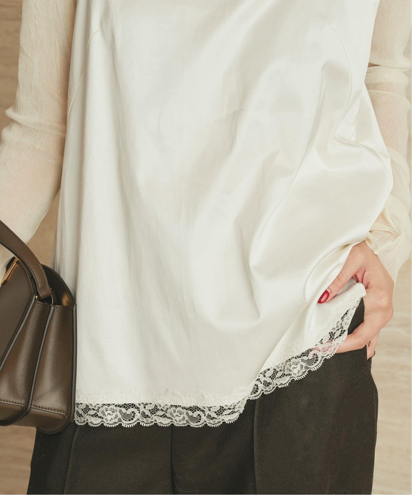 layered lace satin キャミソール（キャミソール）｜Plage（プラージュ