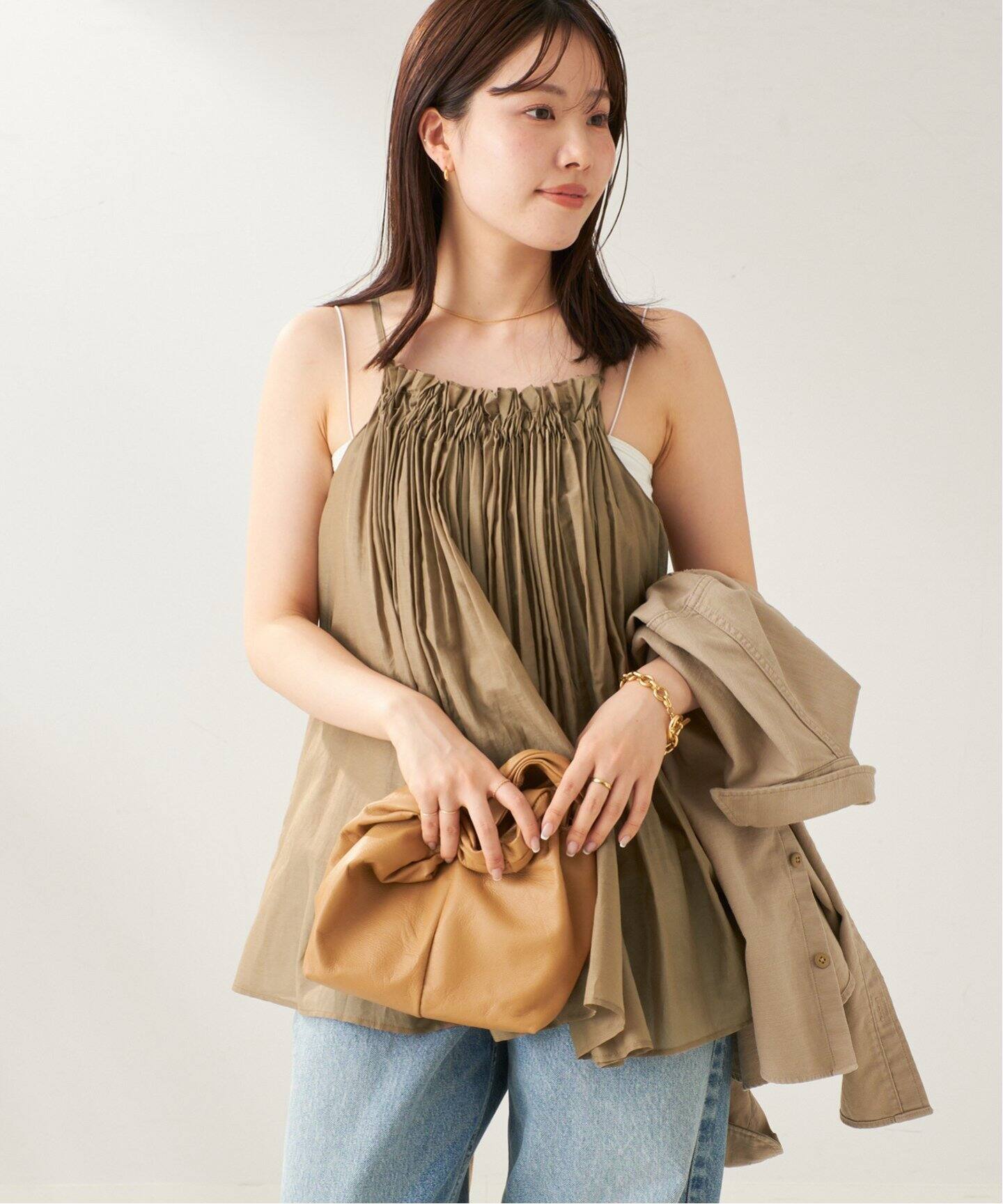 plage GATHERED DESIGN キャミ タグ付き　黒 GATHERED DESIGN キャミ（キャミソール）｜Plage（プラージュ