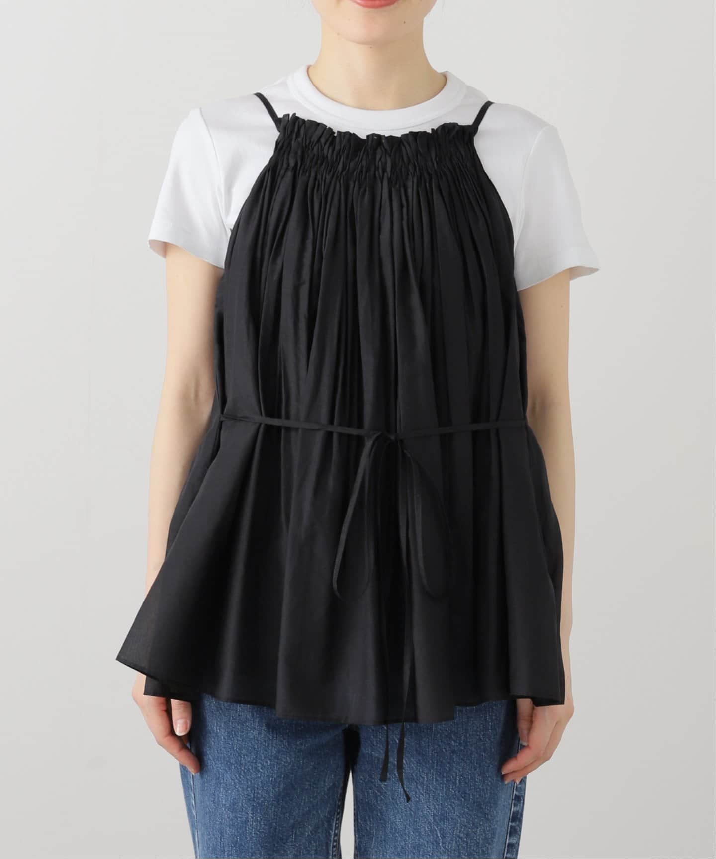 GATHERED DESIGN キャミソール ブラック