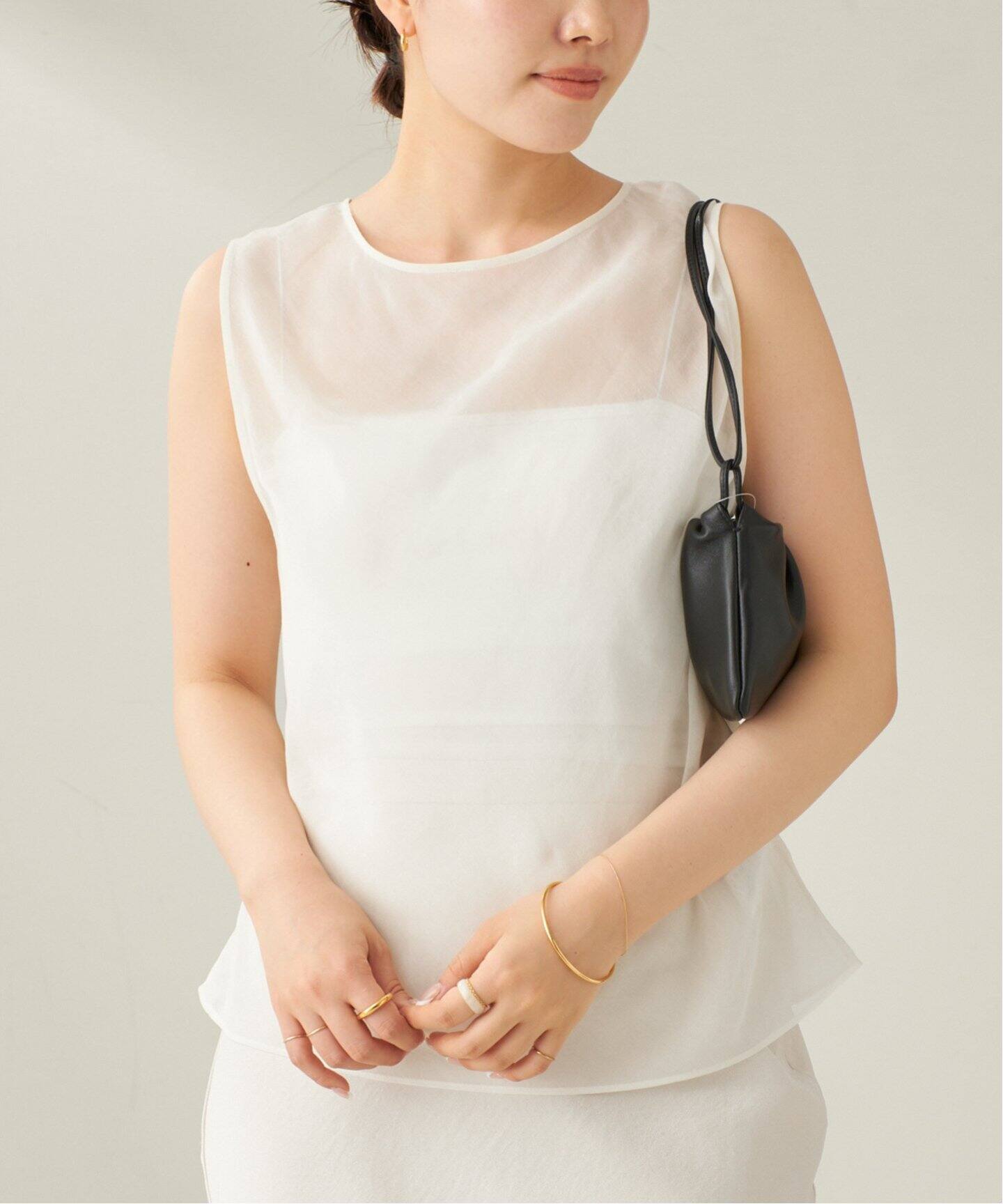 COTTON SILK SHEER N/S ブラウス（シャツ／ブラウス）｜Plage