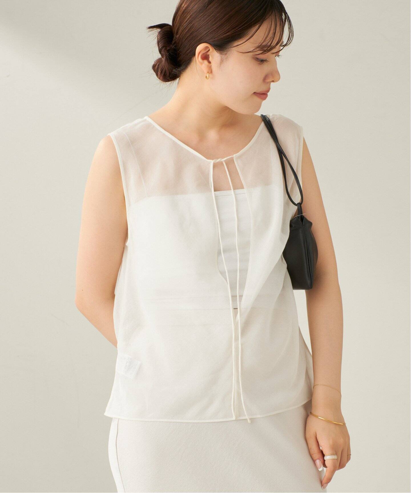 COTTON SILK SHEER N/S ブラウス（シャツ／ブラウス）｜Plage