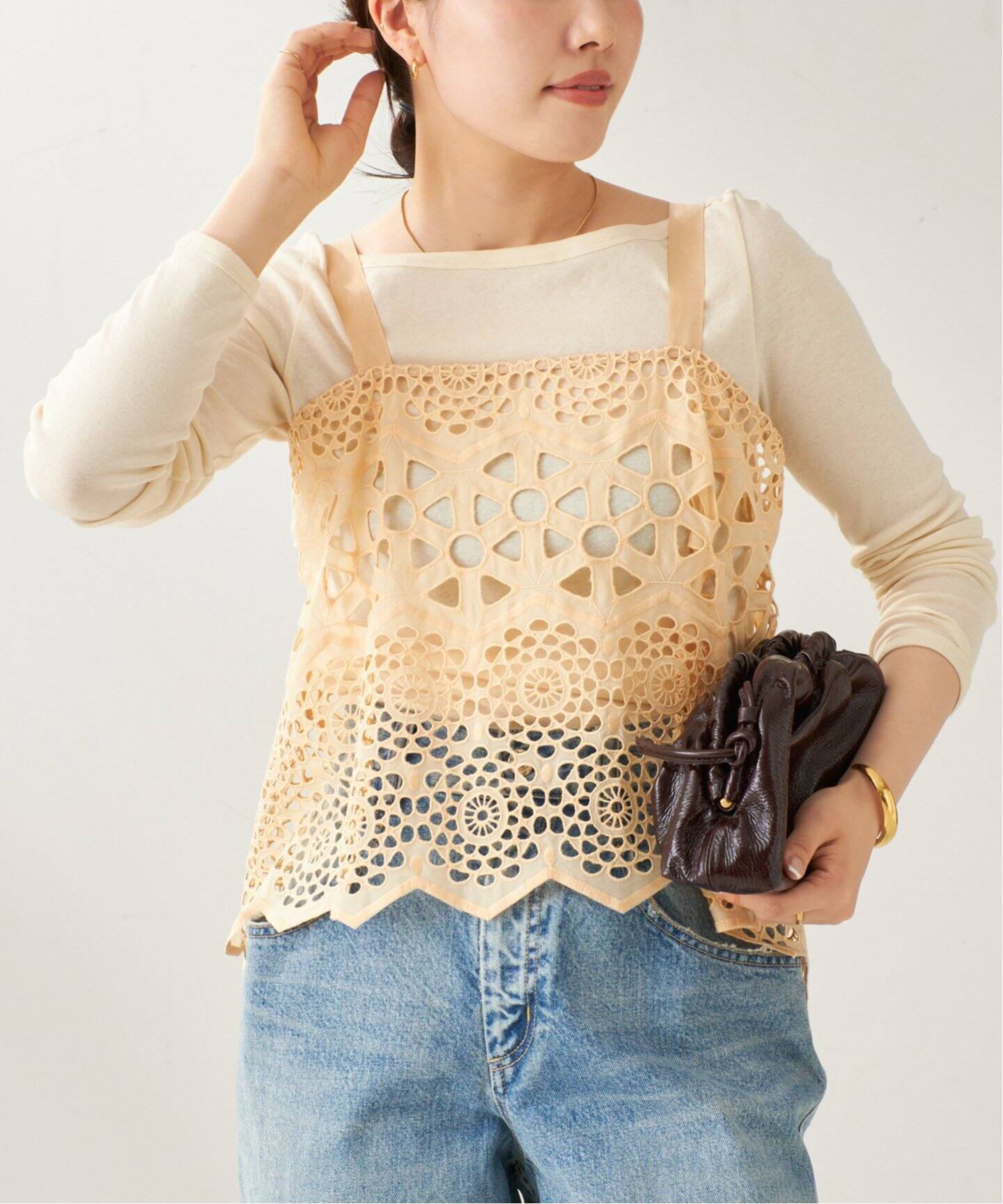 MATOKAMATOKA / マトカマトカ 別注 CUTWORK LACE キャミソール 