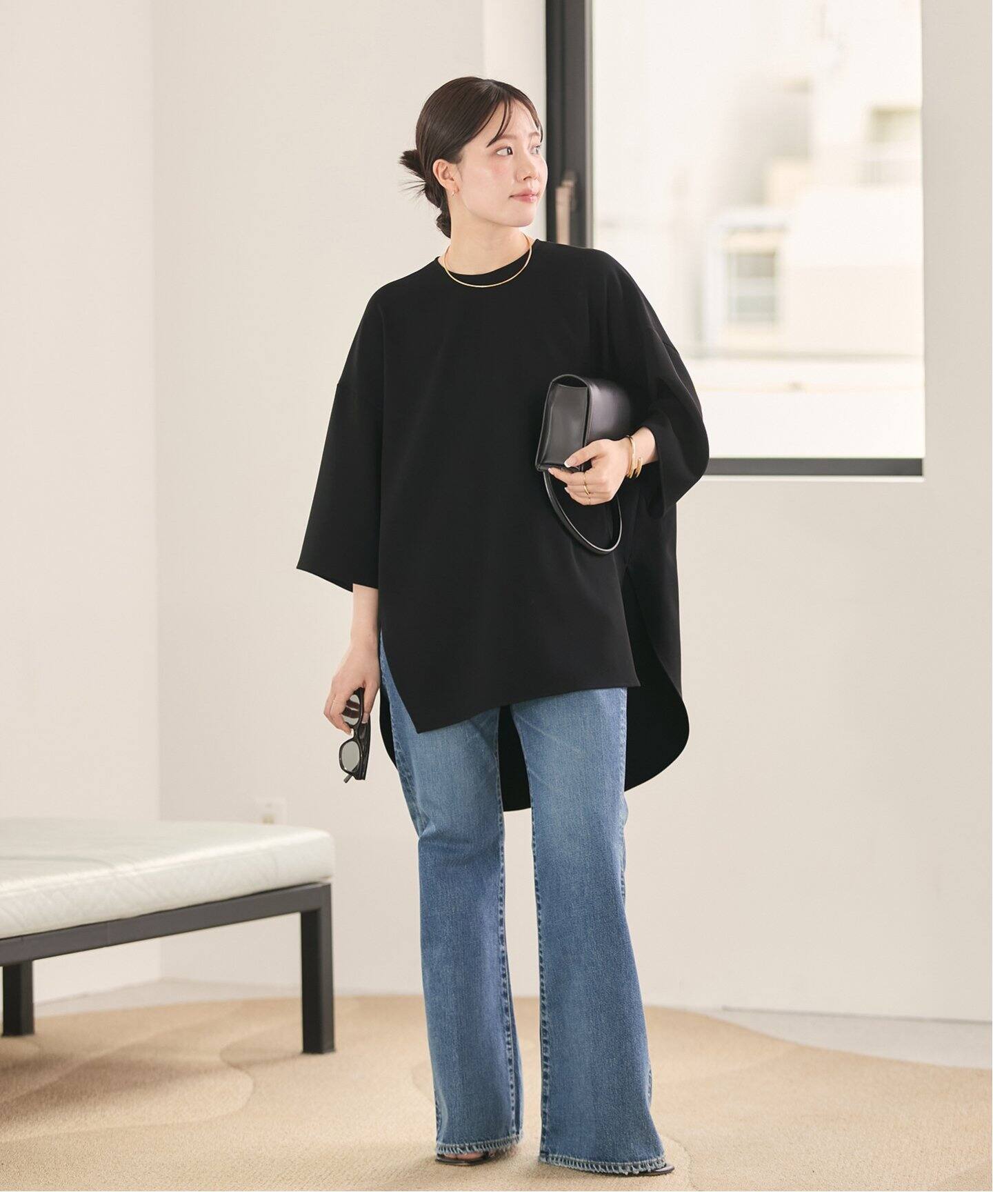 DOMELLE/ドメル BACK ROUND HEM ブラウス（シャツ／ブラウス