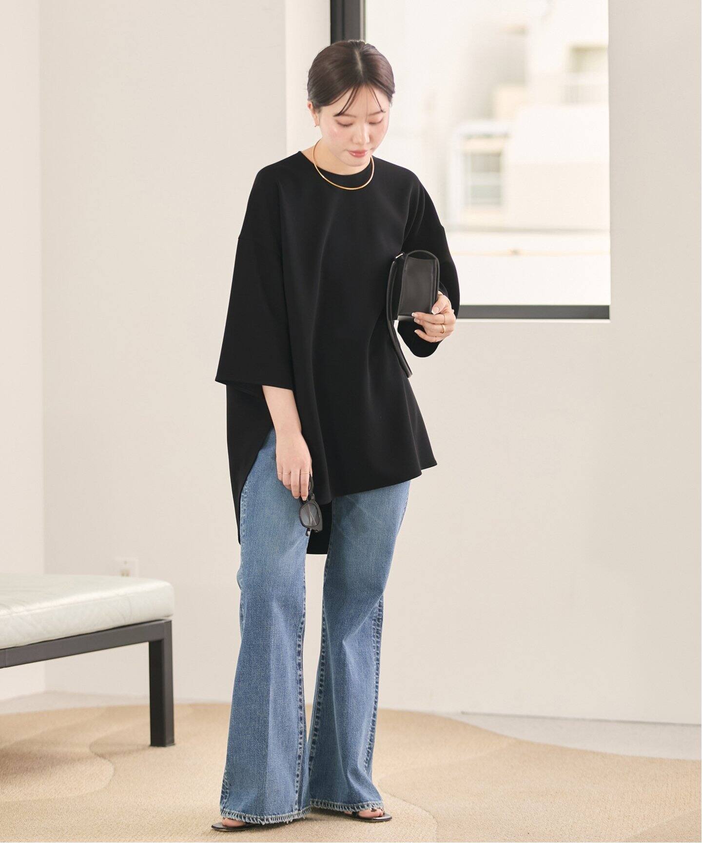 DOMELLE/ドメル BACK ROUND HEM ブラウス（シャツ／ブラウス