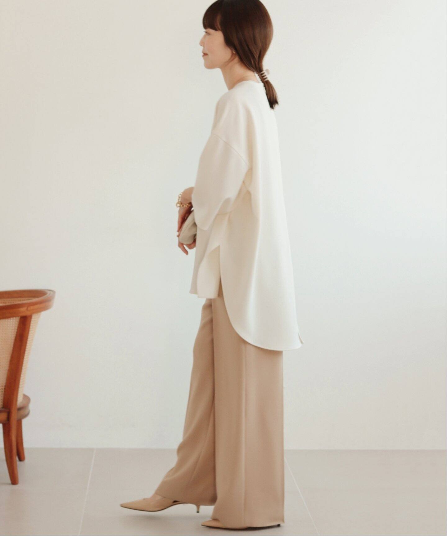 DOMELLE/ドメル BACK ROUND HEM ブラウス（シャツ／ブラウス