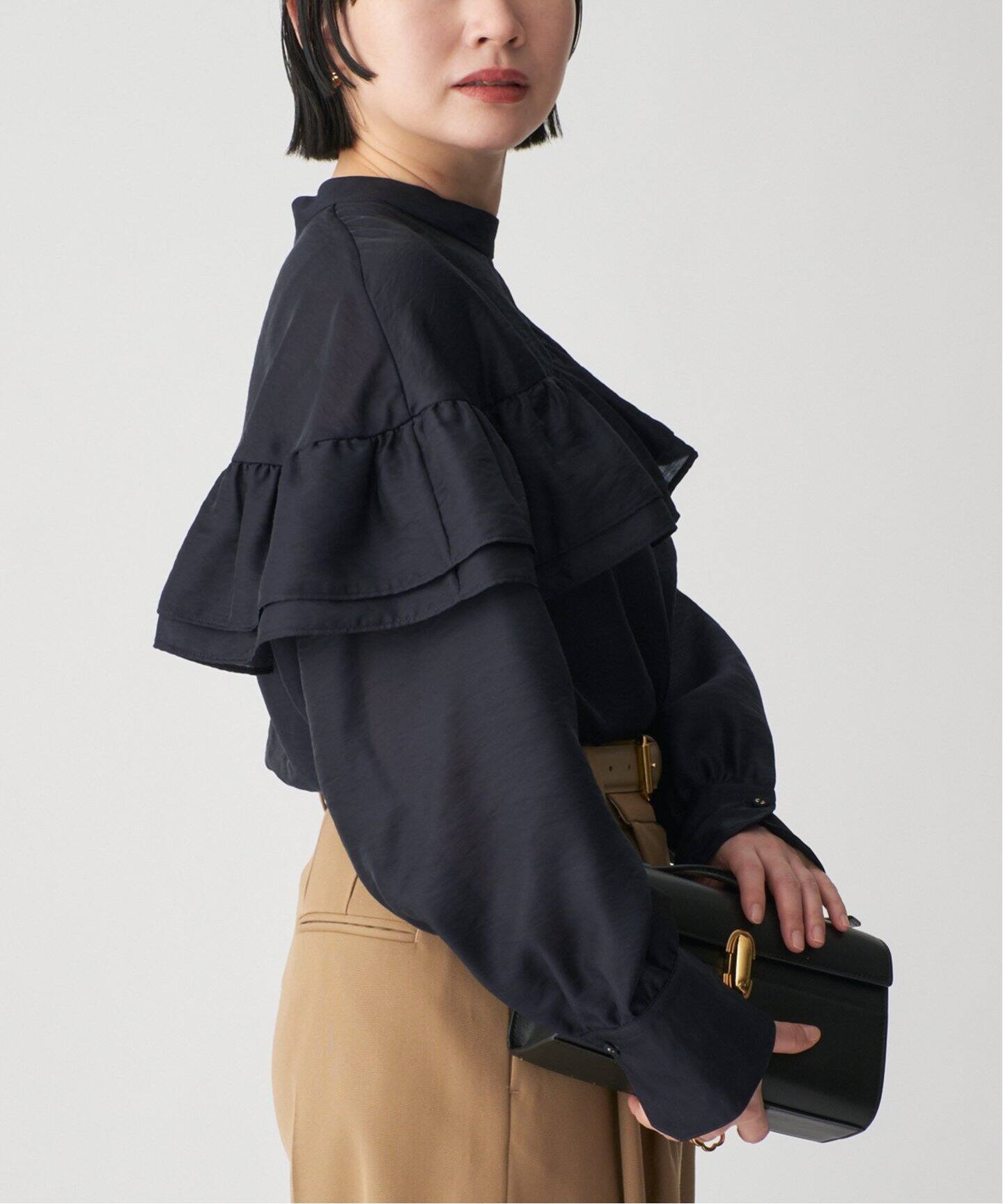 olive VERMEIL par iena シアーシルクブラウス　フリル olive VERMEIL par iena シアーシルクブラウス フリル VERMEIL