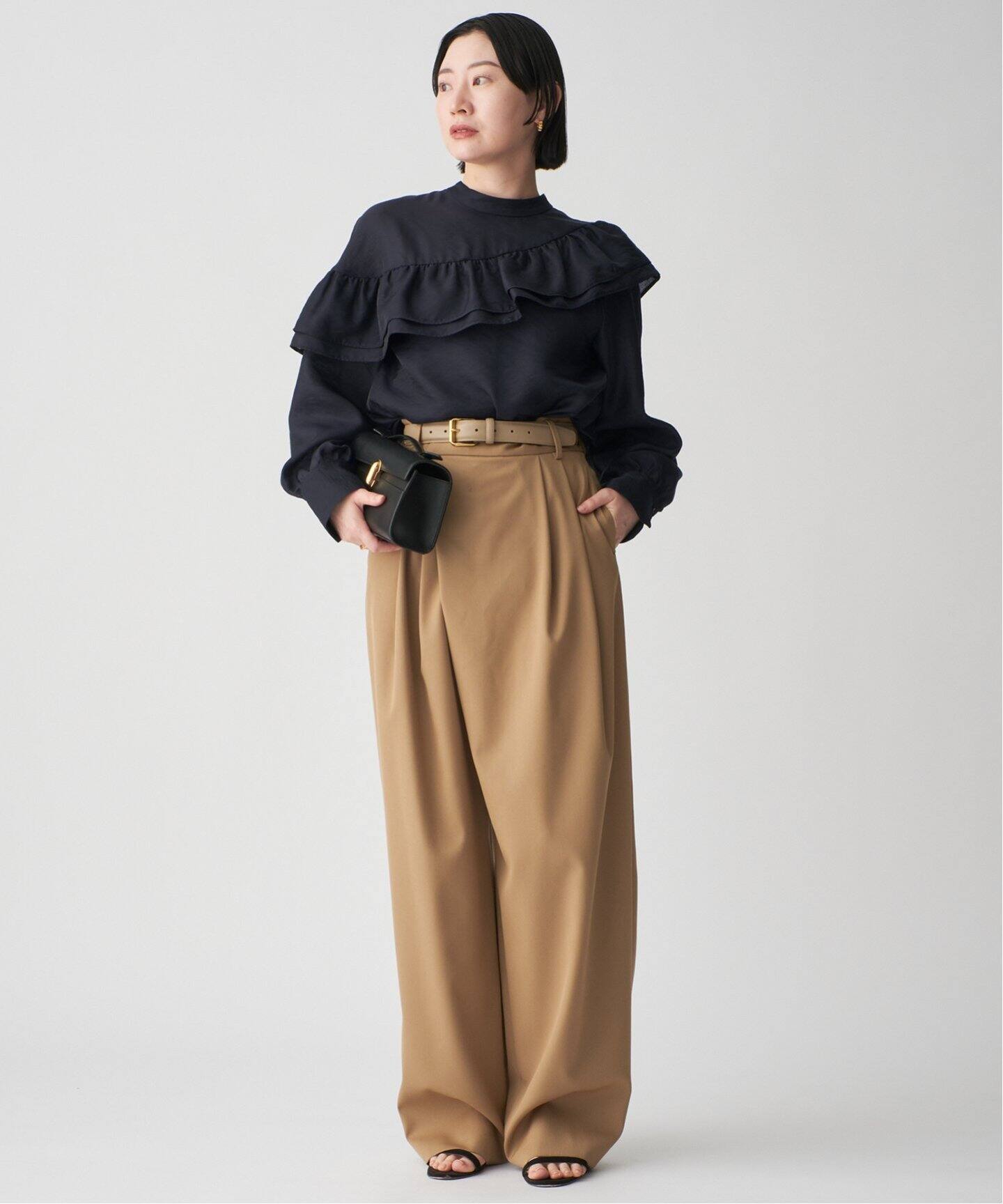 olive VERMEIL par iena シアーシルクブラウス　フリル シアーサテンフリルブラウス（シャツ／ブラウス）｜VERMEIL par