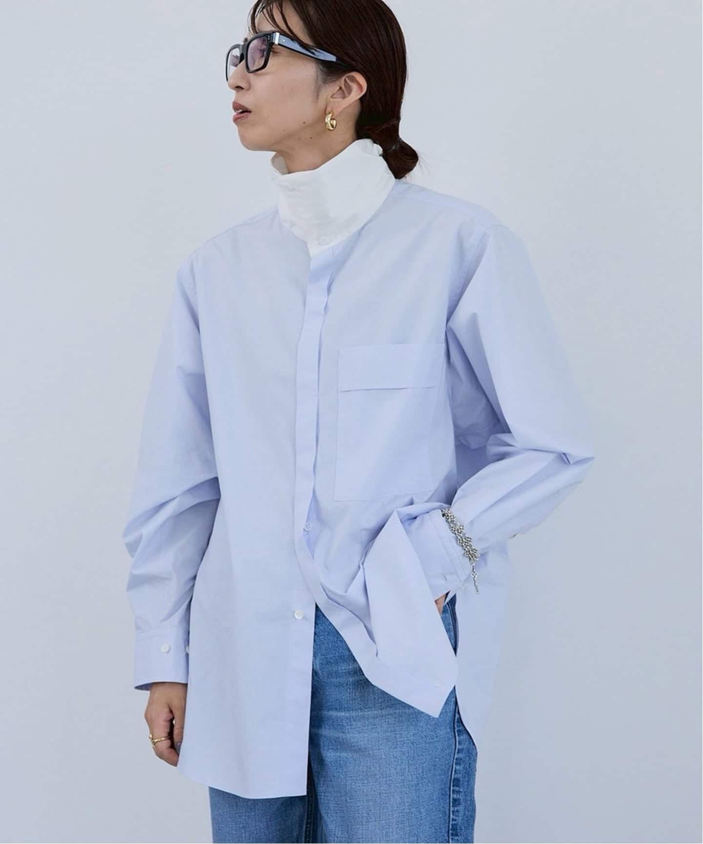 コットンタイプライターオーバーシャツ（シャツ／ブラウス）｜VERMEIL