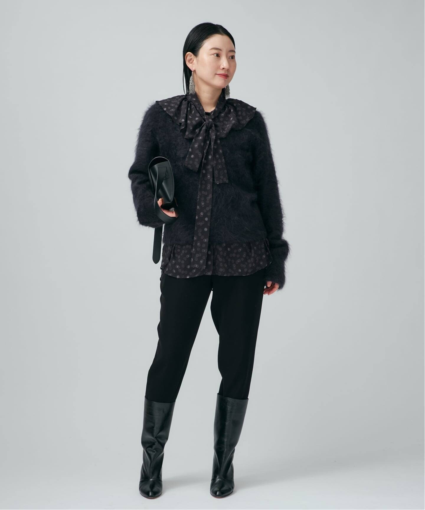 一部店舗限定》ドットジャガードプリントフリルブラウス（シャツ