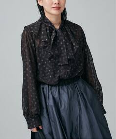 一部店舗限定》ドットジャガードプリントフリルブラウス（シャツ 