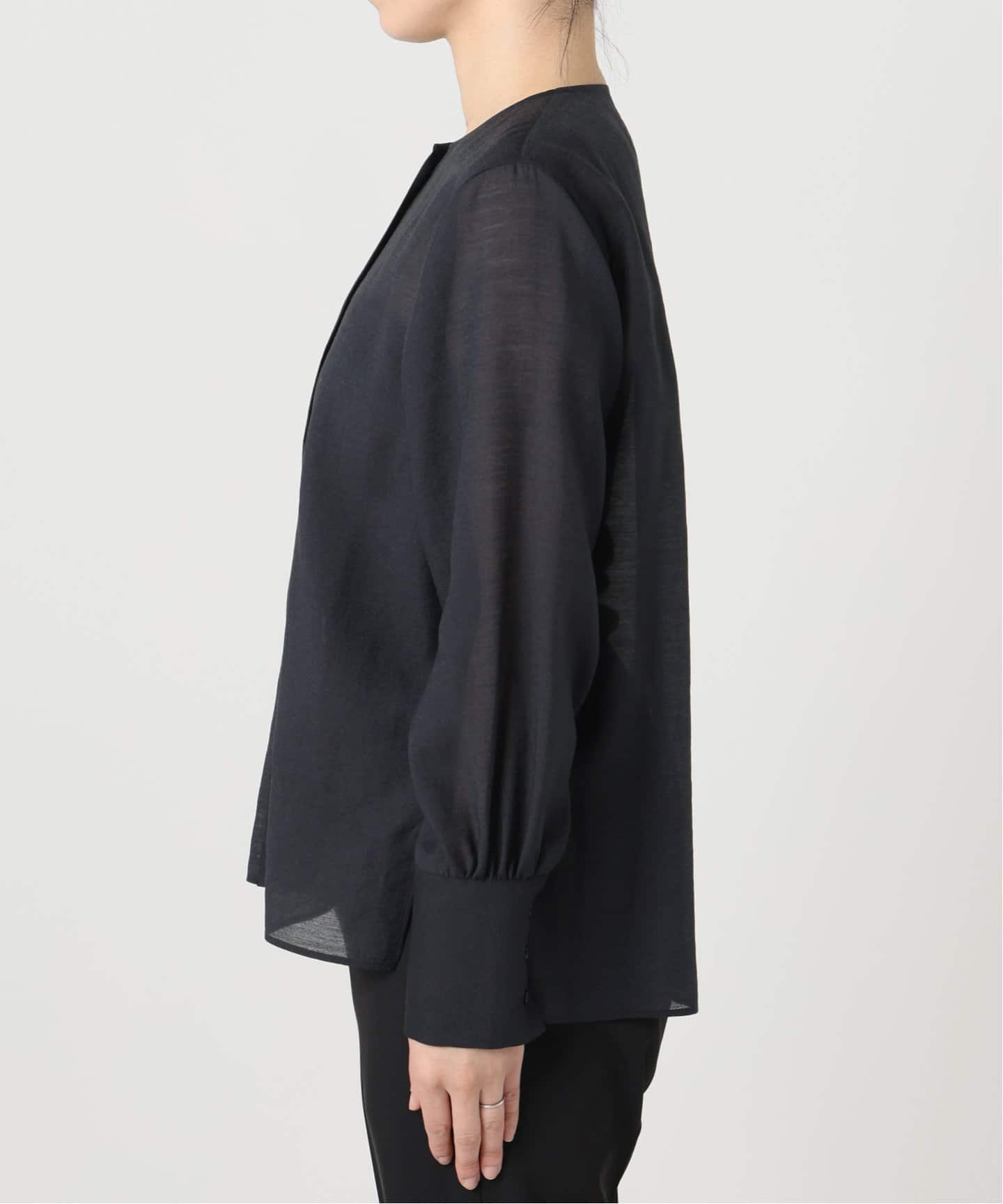 B6538□美品□IENA イエナ シアー ドット柄 フリル ブラウス