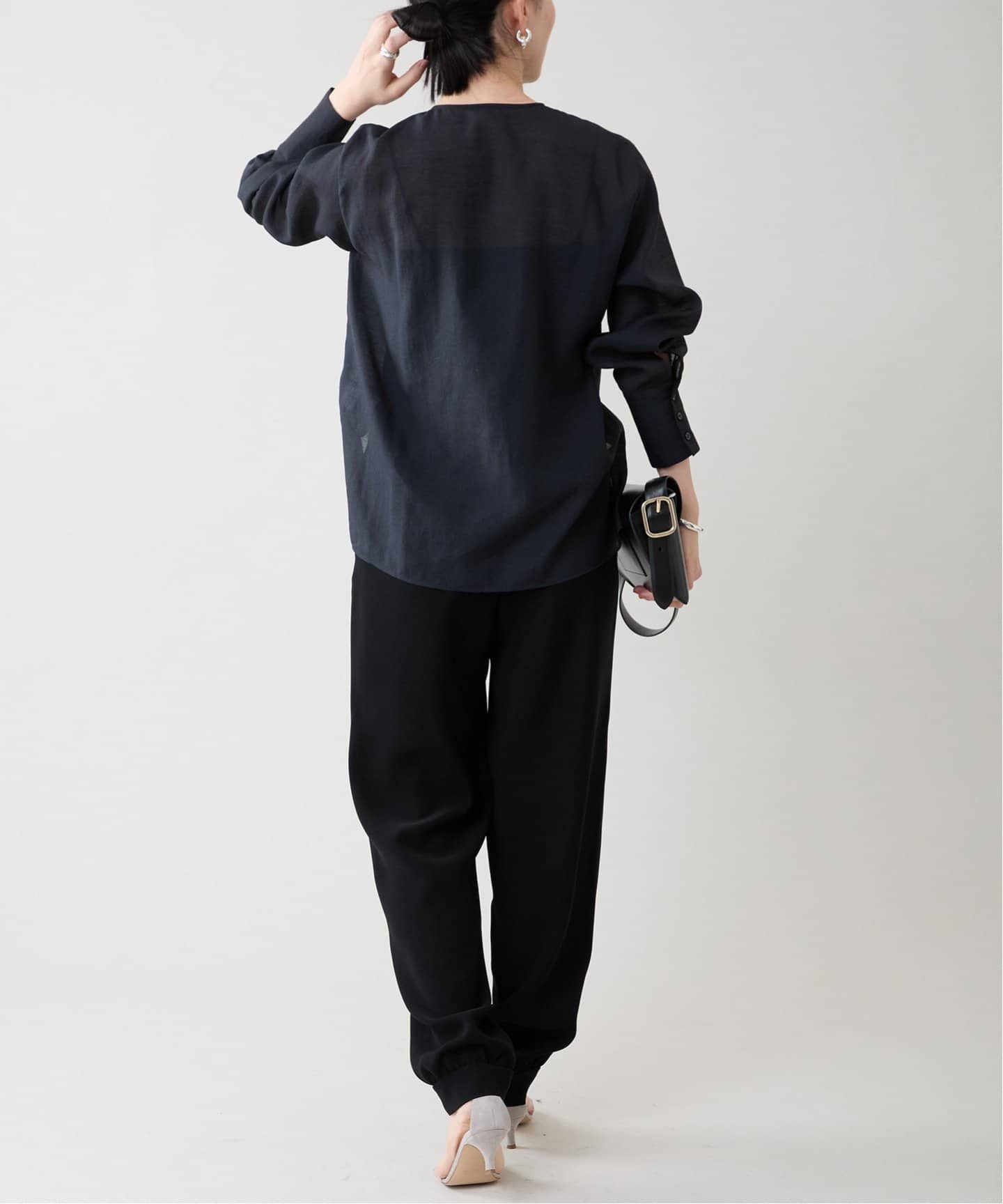 VERMEIL par iena◆長袖ブラウス/--/レーヨン/NVY/無地/24-051-938-6410-4-0// VERMEIL par iena(ヴェルメイユ パー イエナ)の「レースカラー