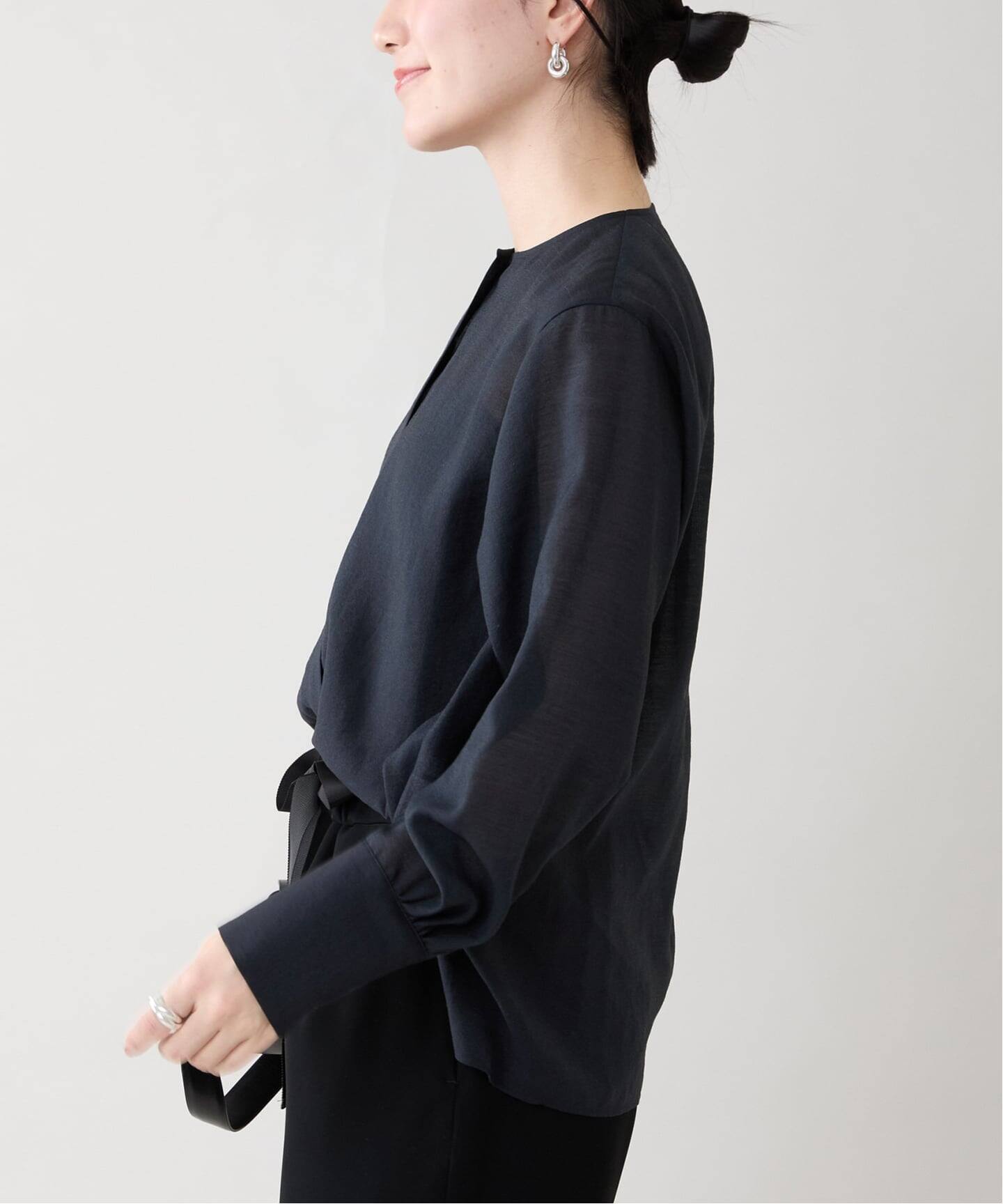 美品✨ ヴェルメイユパーイエナ ナチュラル シアー ブラウス ボリューム袖 VERMEIL par iena(ヴェルメイユ パー イエナ)の「レースカラー