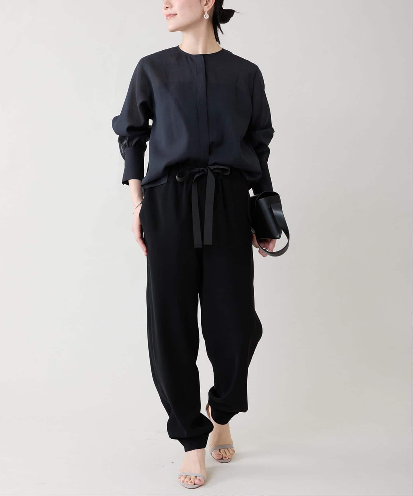VERMEIL par iena シアーブラウス ネイビー ヴェルメイユ パー イエナ VERMEIL par iena 《追加5予約