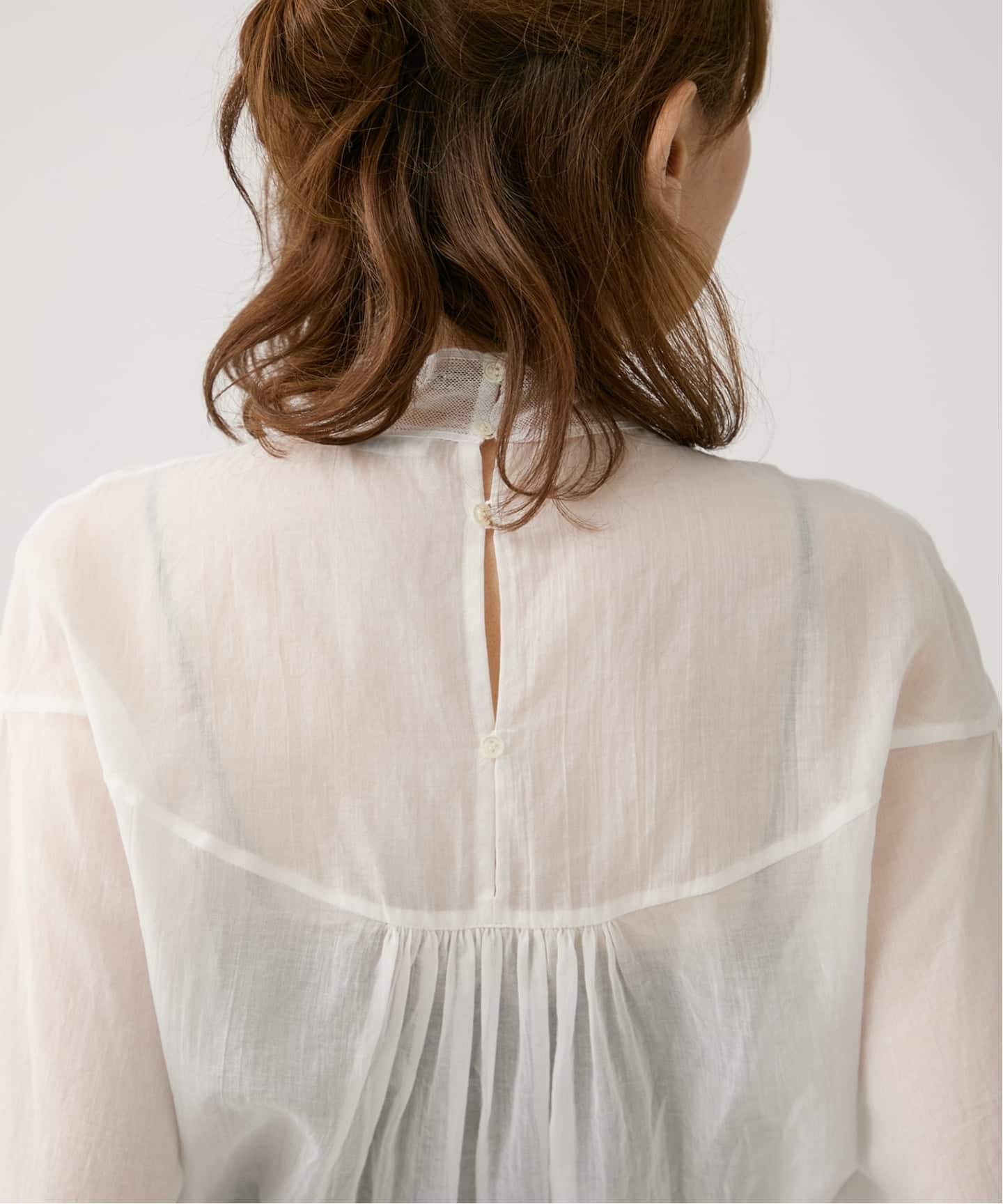 極美品＊VERMEIL par iena リバーレース バンドカラー シャツ 麻 極美品＊VERMEIL par iena リバーレース バンドカラー シャツ 麻