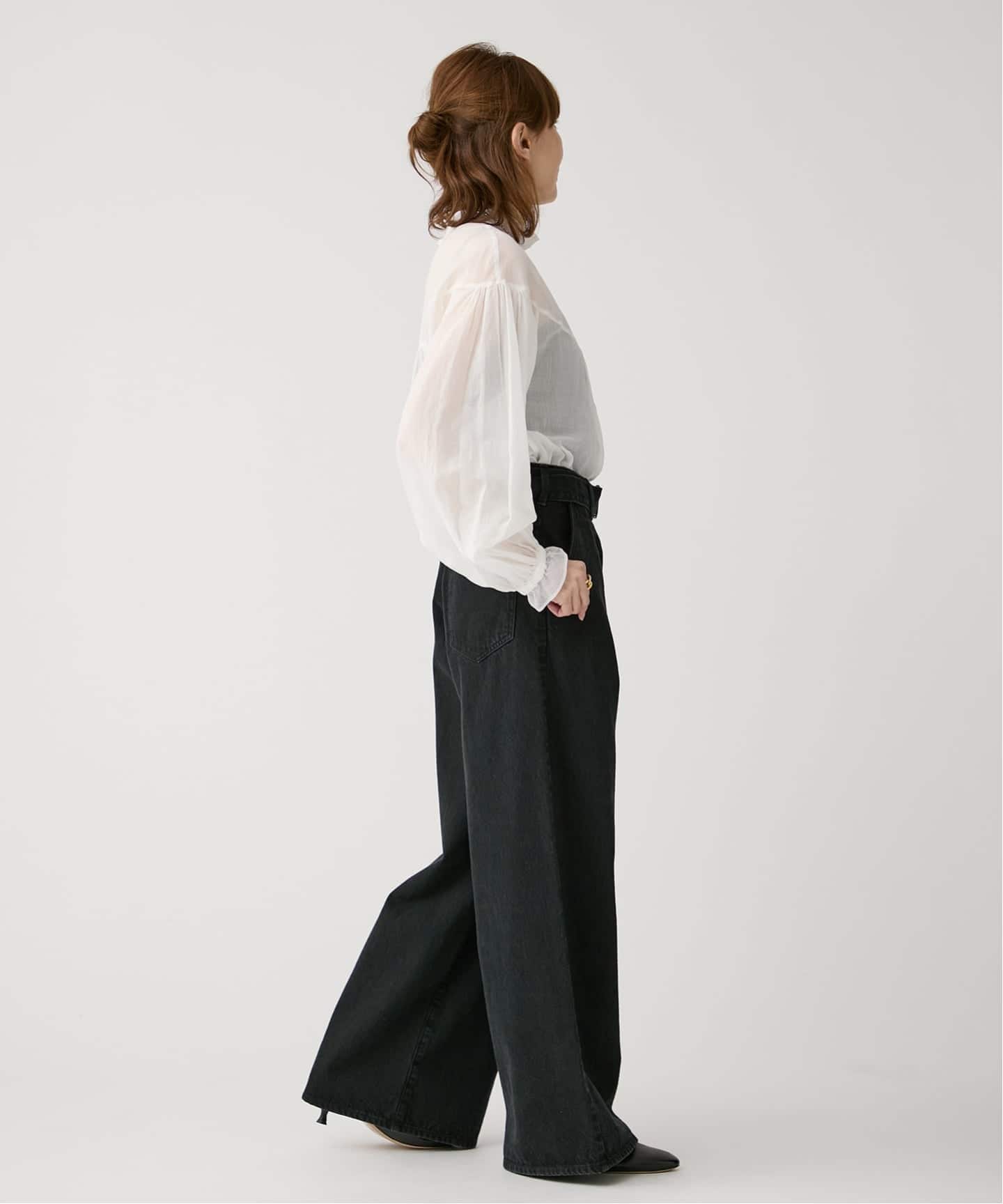 【美品】VERMEIL par IENA 黒 レースブラウス　リボン　23AW VERMEIL par iena（ヴェルメイユパーイエナ）の「レースカラー シアー