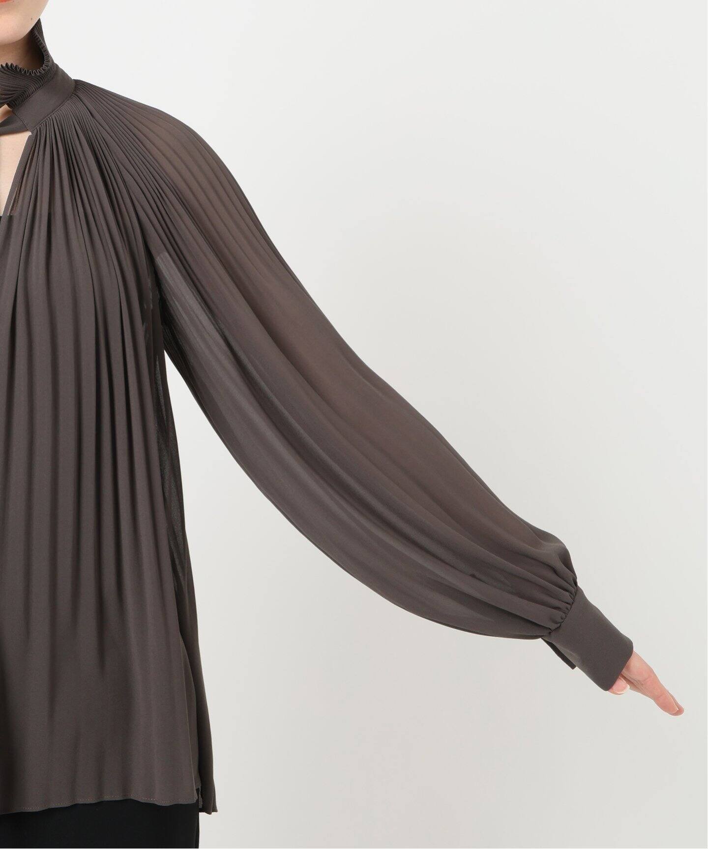 L'UNE（リュンヌ） ヴィンテージシフォン プリーツブラウス 別注 LU19X