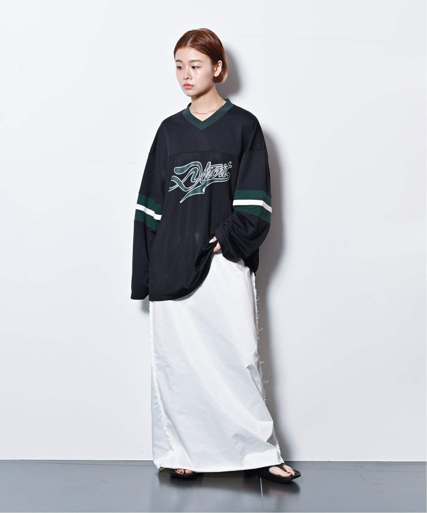 CUTOFF STRAIGHT スカート（ロング・マキシ丈スカート