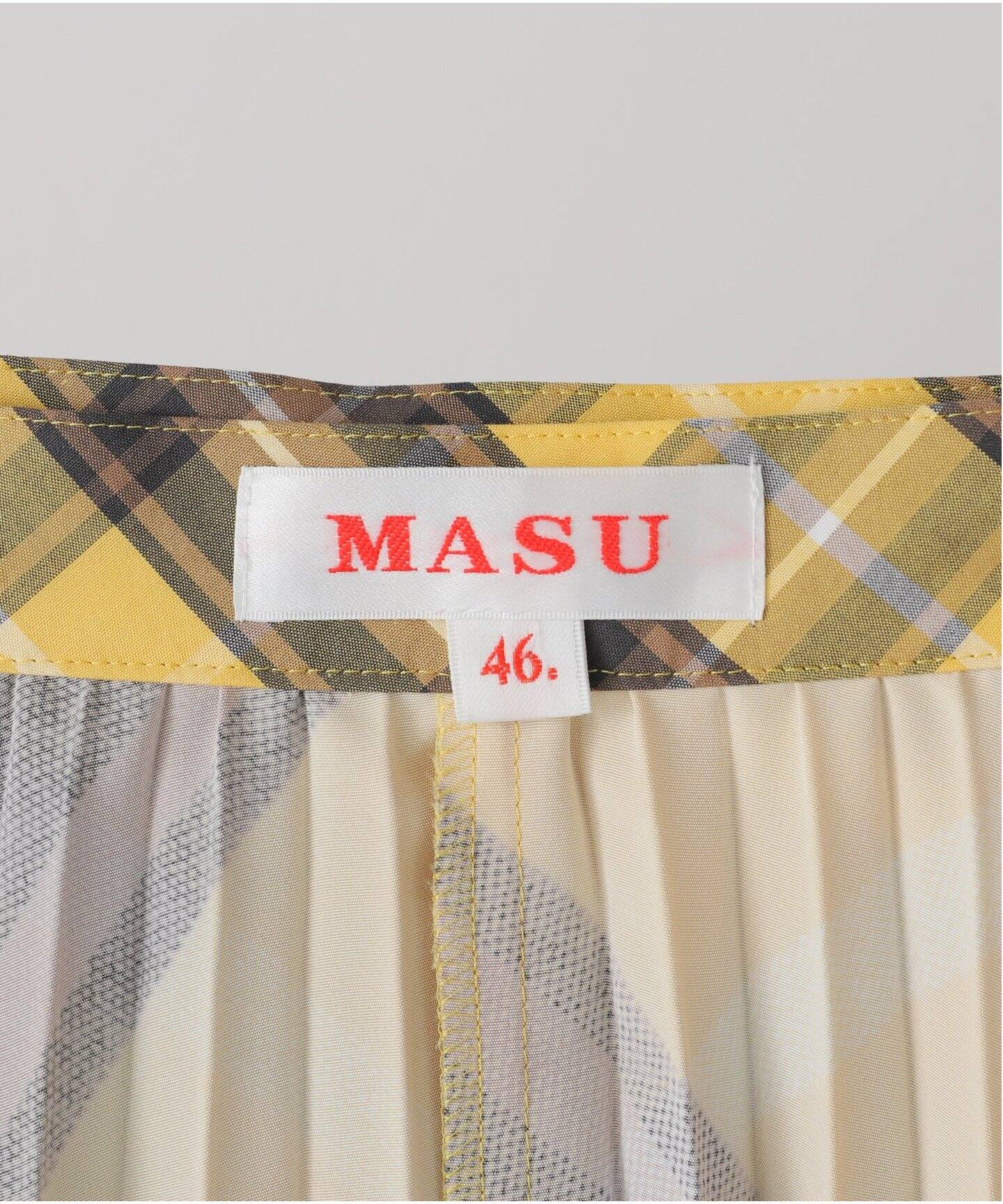 MASU PLEATED WRAP SKIRT yellow