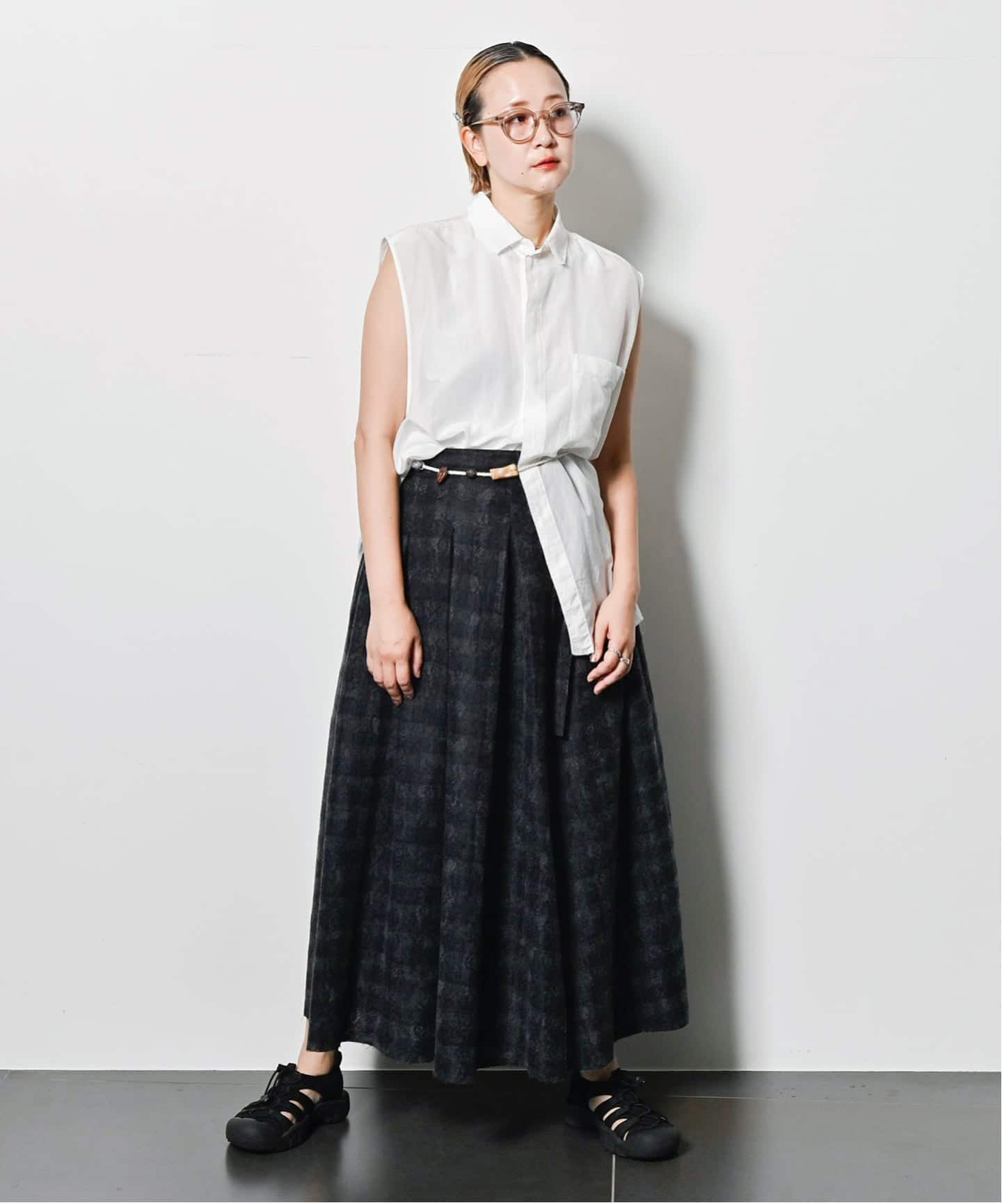 Tanc TOKYO LACECHECK OVER SKIRT TC25B-021：スカート（ロング