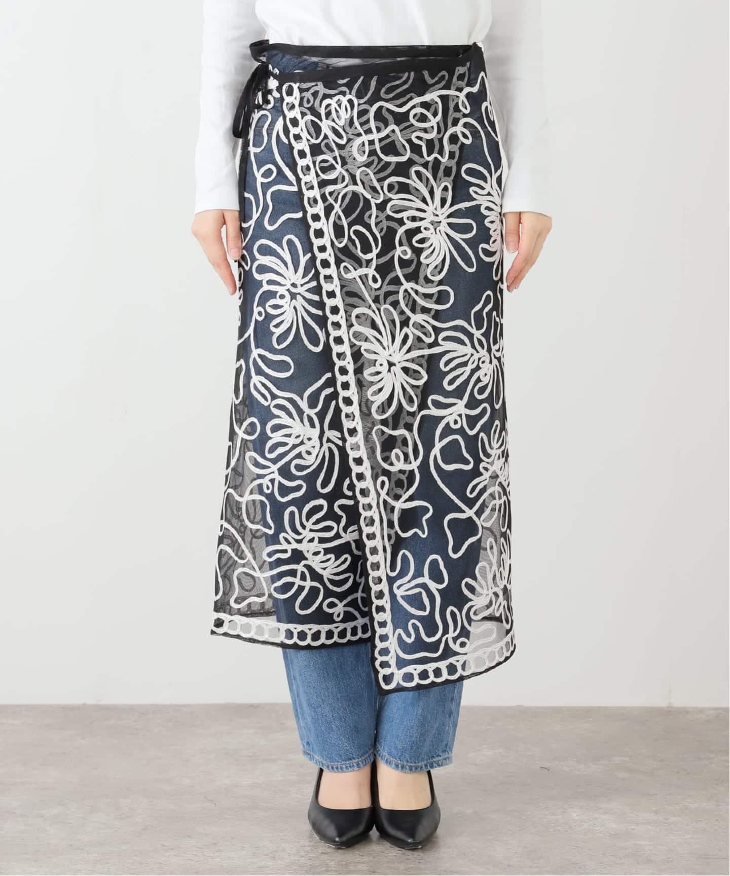 SARA MALLIKA TULLE TAPE EMBROIDERY WRAP 020352SF2：スカート