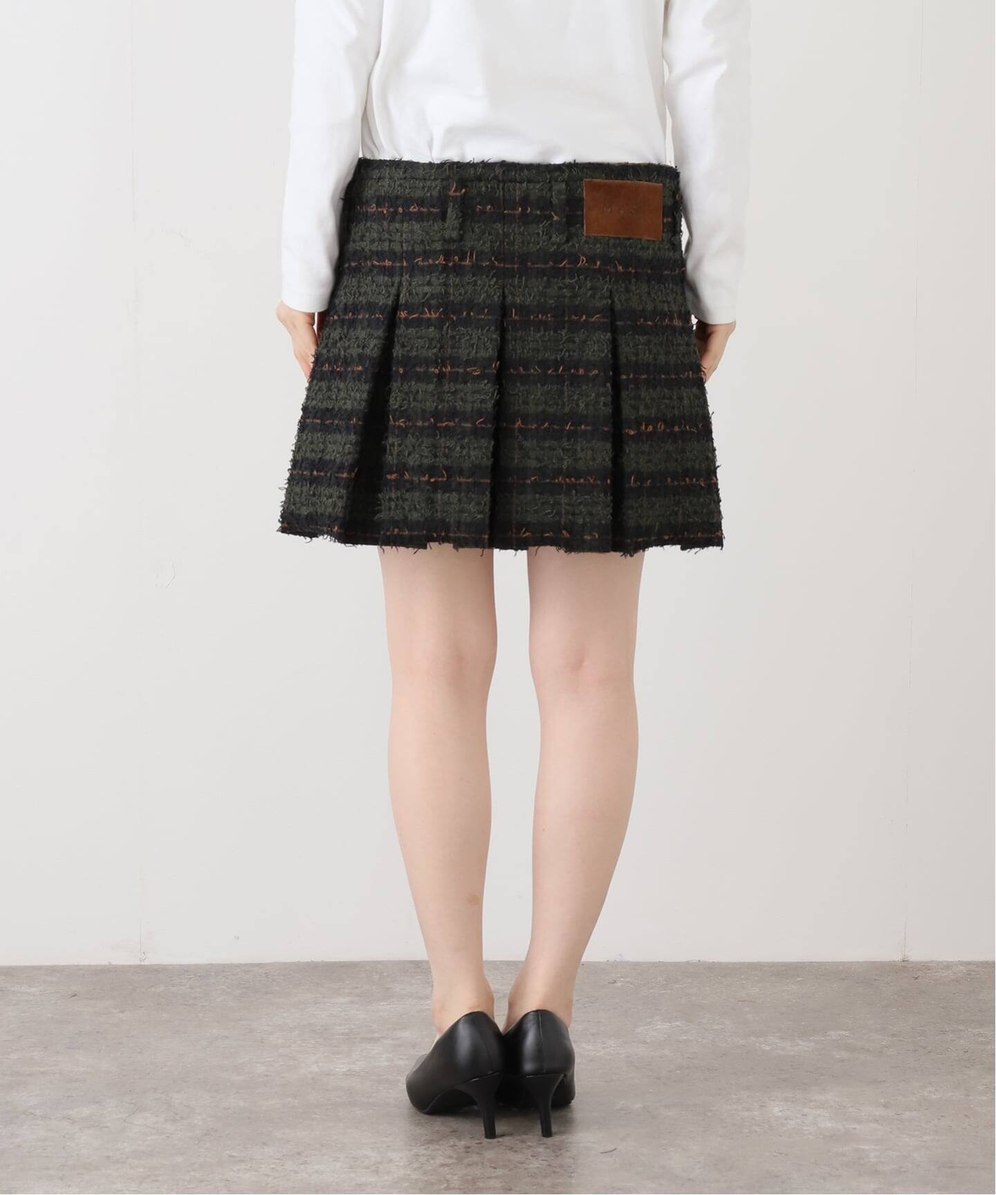 MASU SHAGGY PLAID SKIRT M25F9OJ005：スカート（ミニスカート