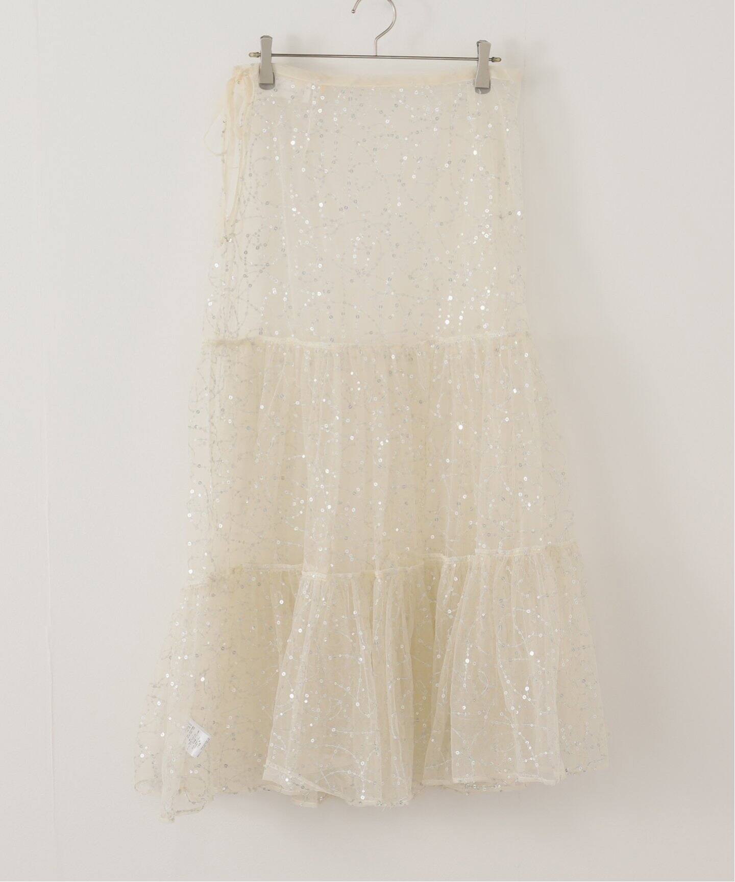 SARA MALLIKA SHINY SEQUIN EMBROIDERY SKIRT 020351SN2：スカート 