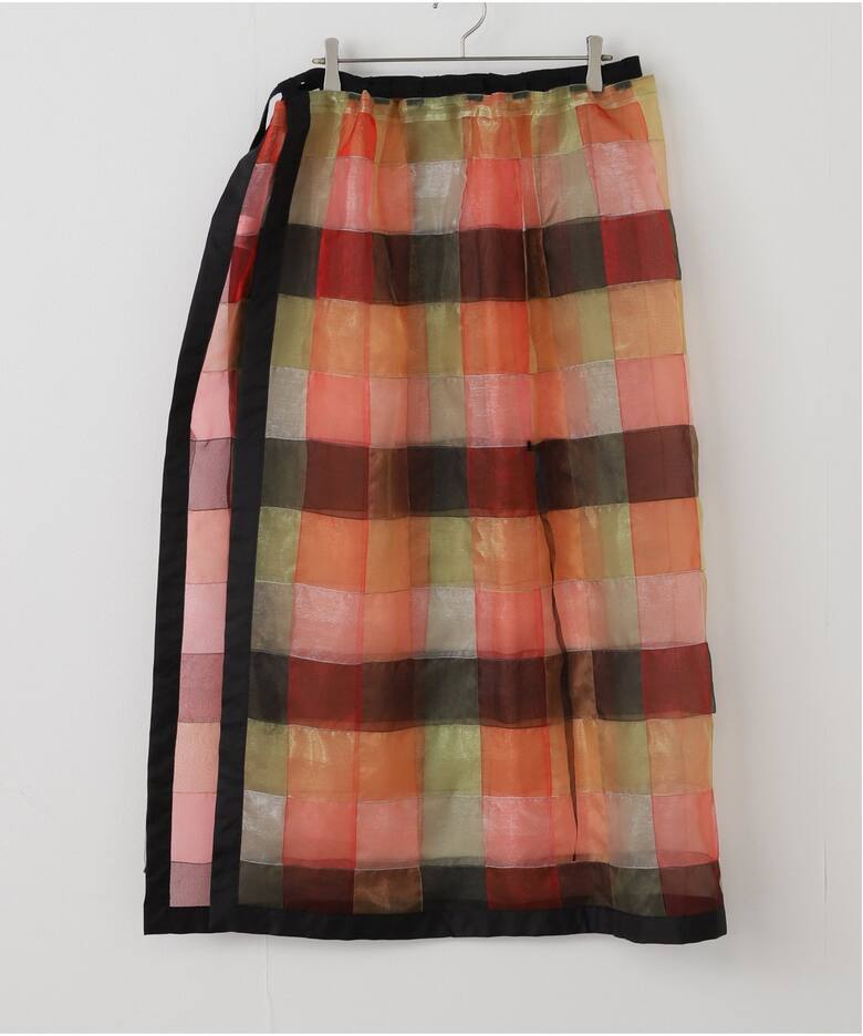 新品タグ付き PONTI ポンティ フリンジ付きロング巻きスカート 巻き  