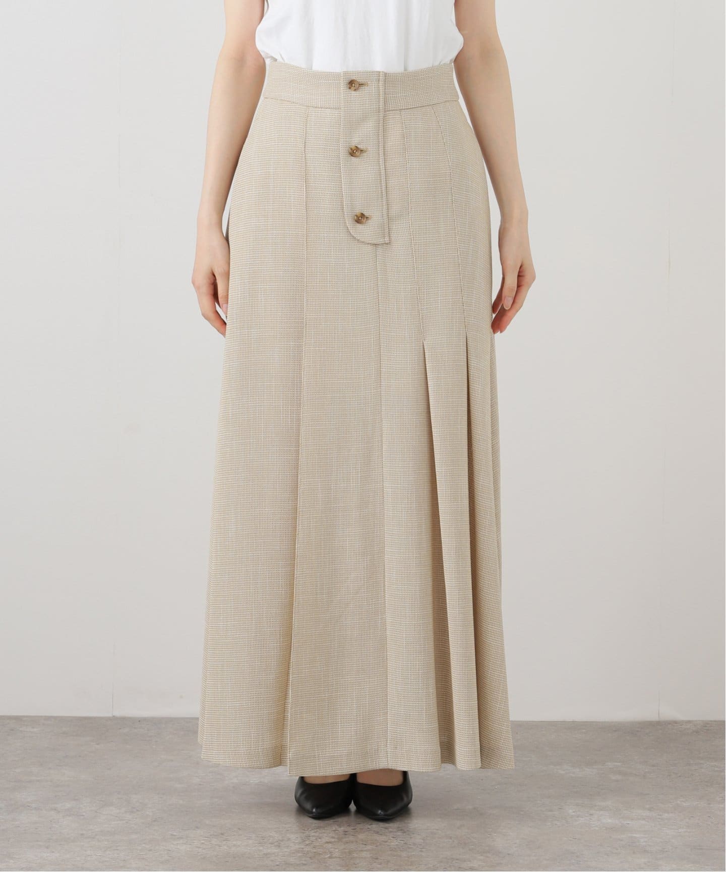 MOI KOTT SKIRT PERK モイ　スカート TUCKED MAXI SKIRT - Black – THE CURE