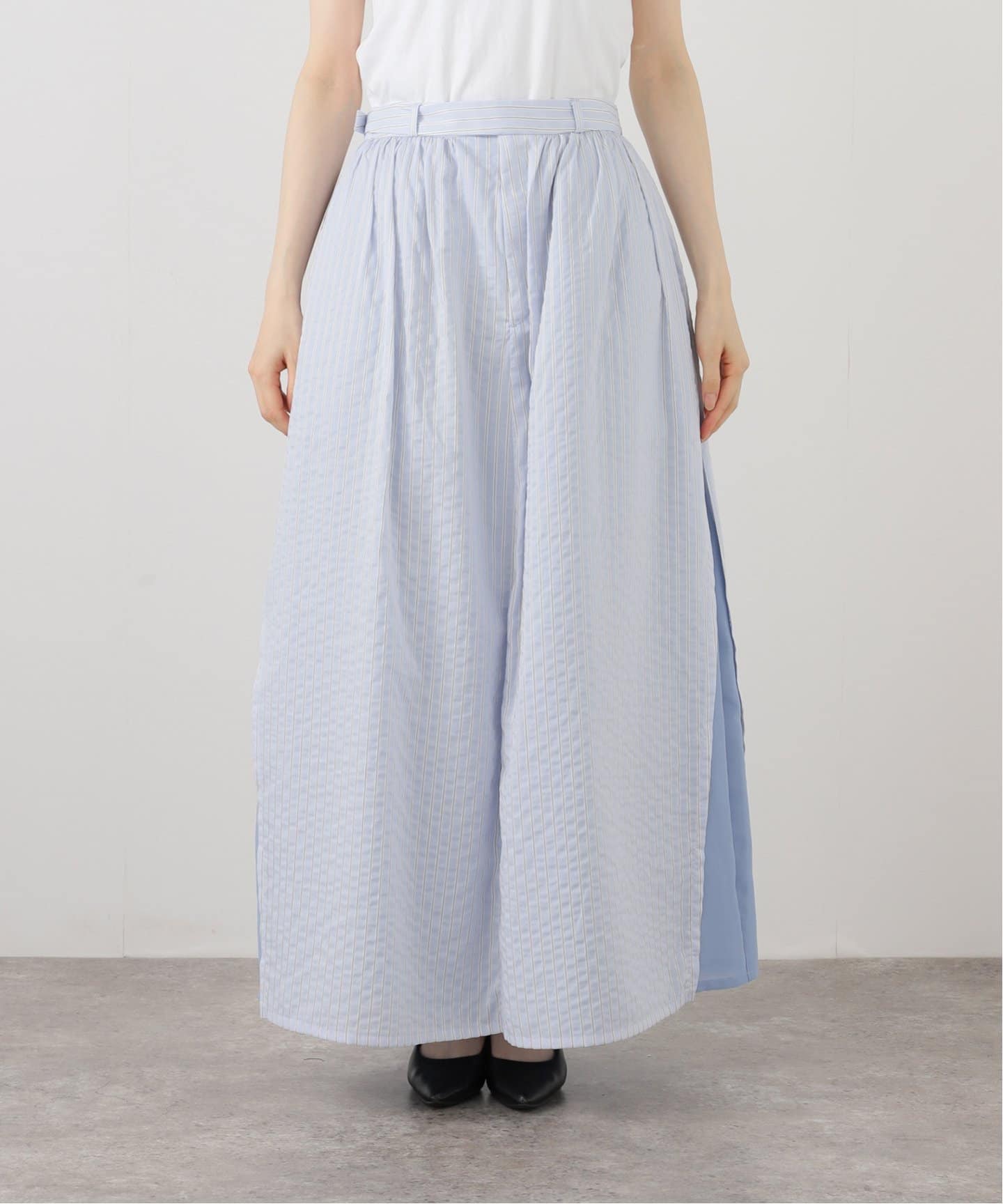 MIOSMOKEY STRIPE SHEER COMBI SKIRT 251SK002-A：スカート