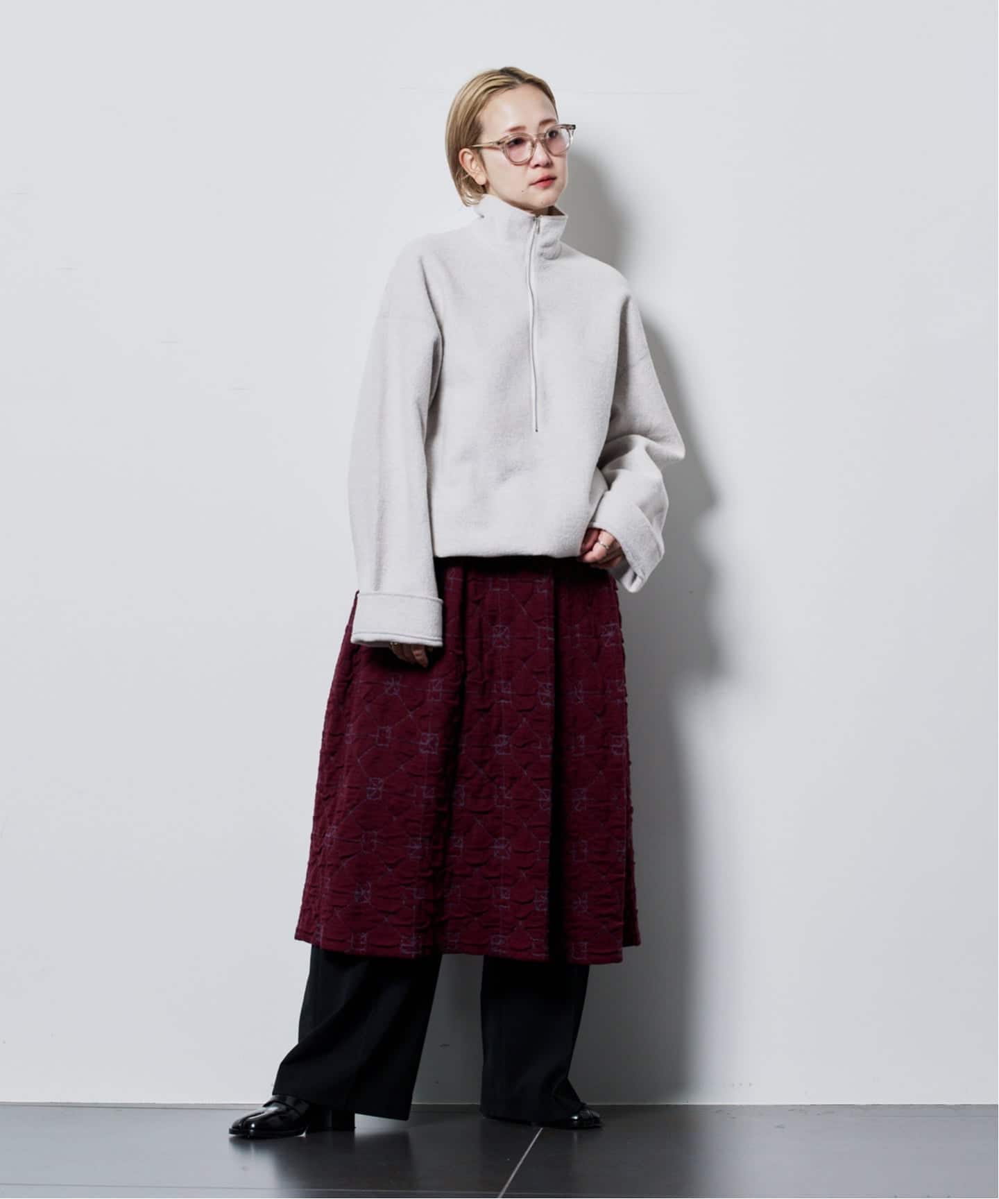 YANYAN MIDI BOX PLEAT SKIRT YYW251122：スカート（ロング・マキシ丈