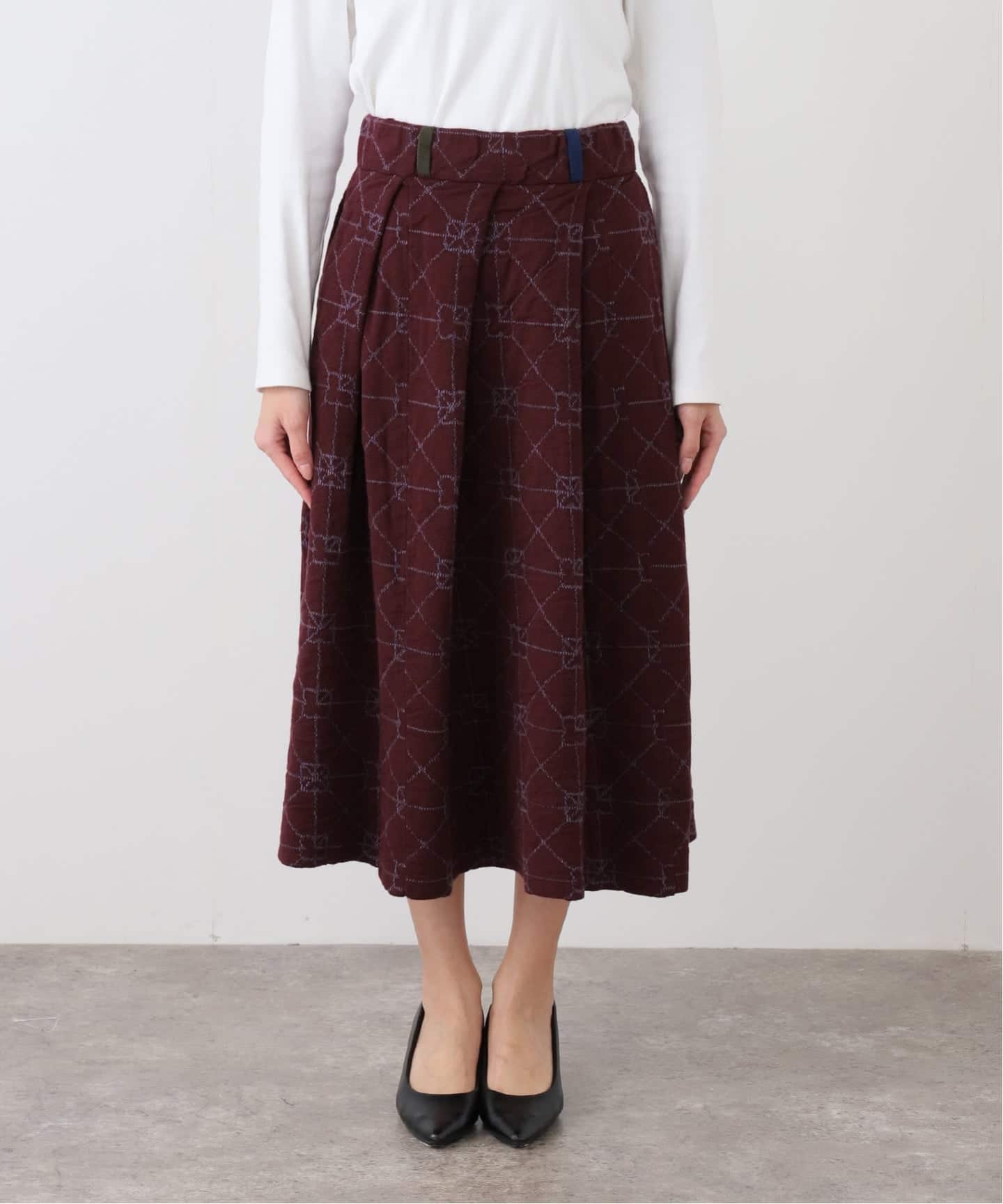 YANYAN MIDI BOX PLEAT SKIRT YYW251122：スカート（ロング・マキシ丈