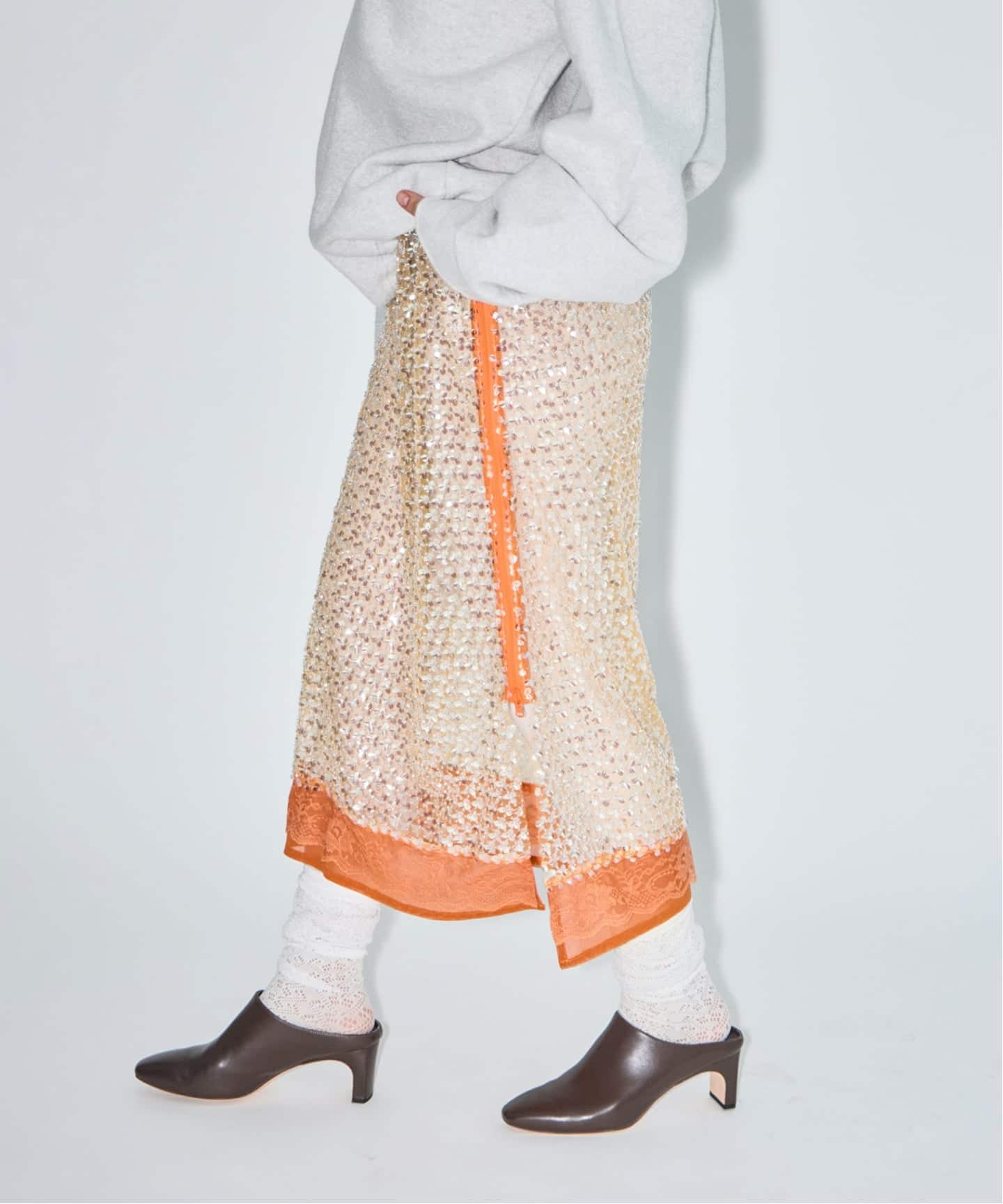 予約》CHIKA KISADA SQUINS SKIRT CS-25179B：スカート（その他