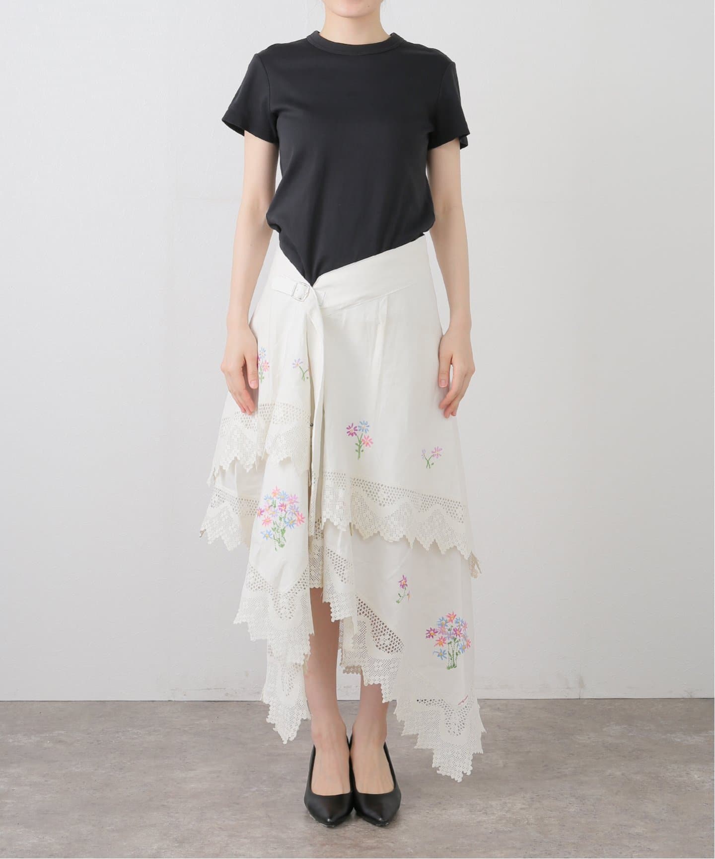 THEAIRTOWN merry sk pt メリースカートパンツ many many gather skirt / navy （メニーメニーギャザースカート