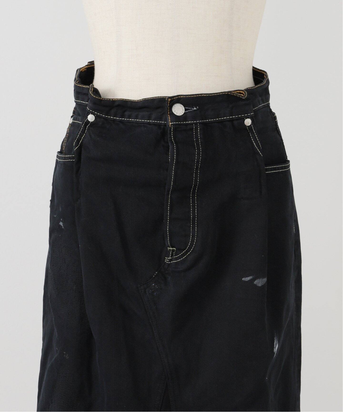 QUIITO 別注 I LINE SKIRT Q25S-S007CS：デニムスカート（ロング